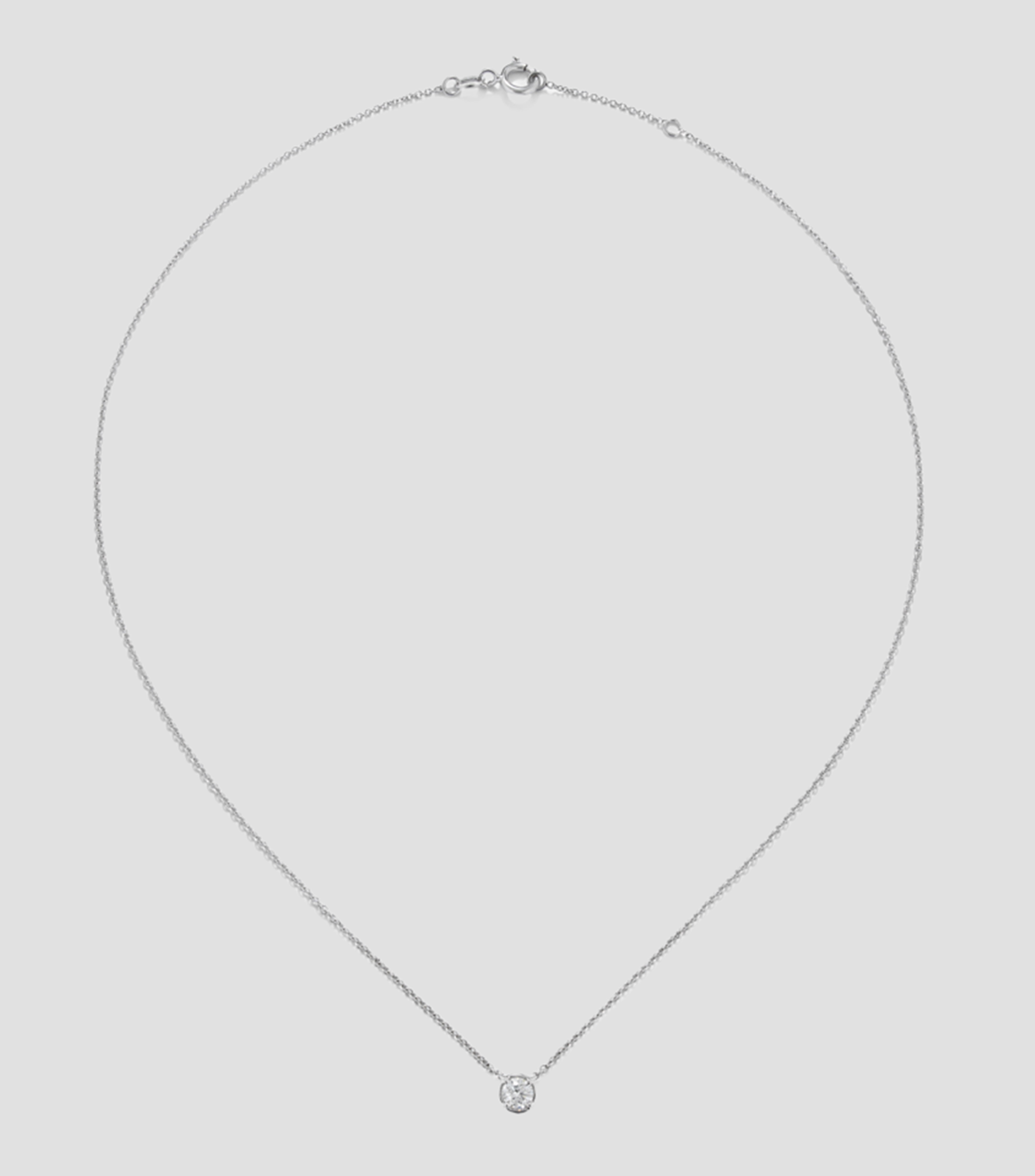 Colgante cadena en Oro blanco de 18 Kilates Grace con diamante solitario Mujer