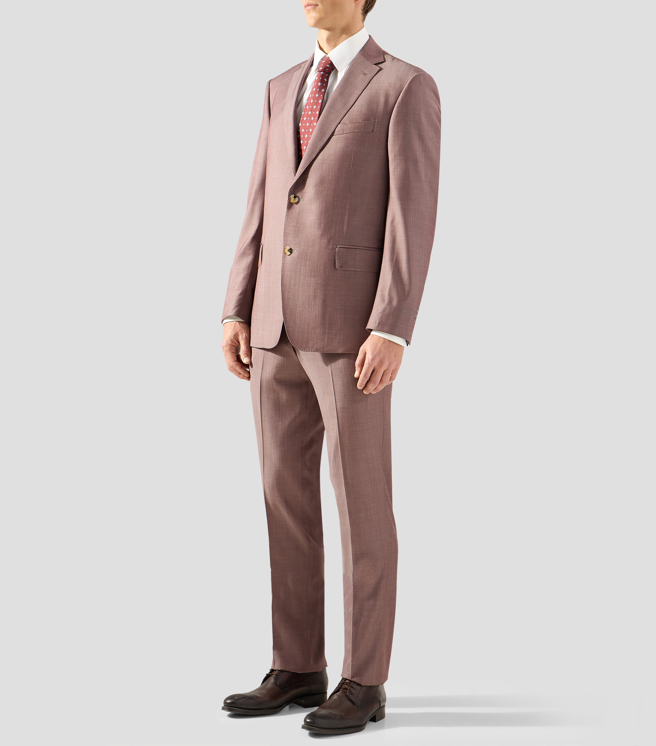 Traje de lana corte regular fantasía Hombre