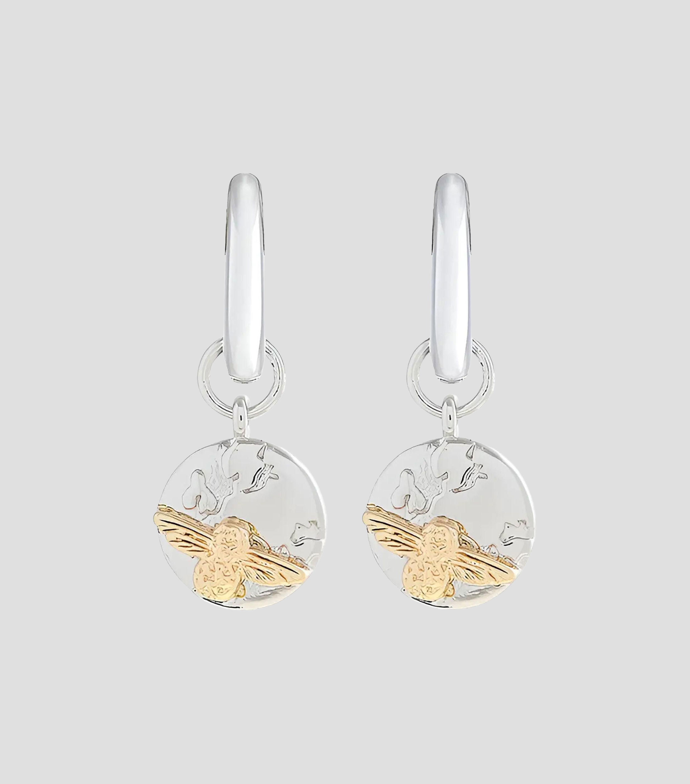 Aretes en Plata Celebration Huggies Mujer