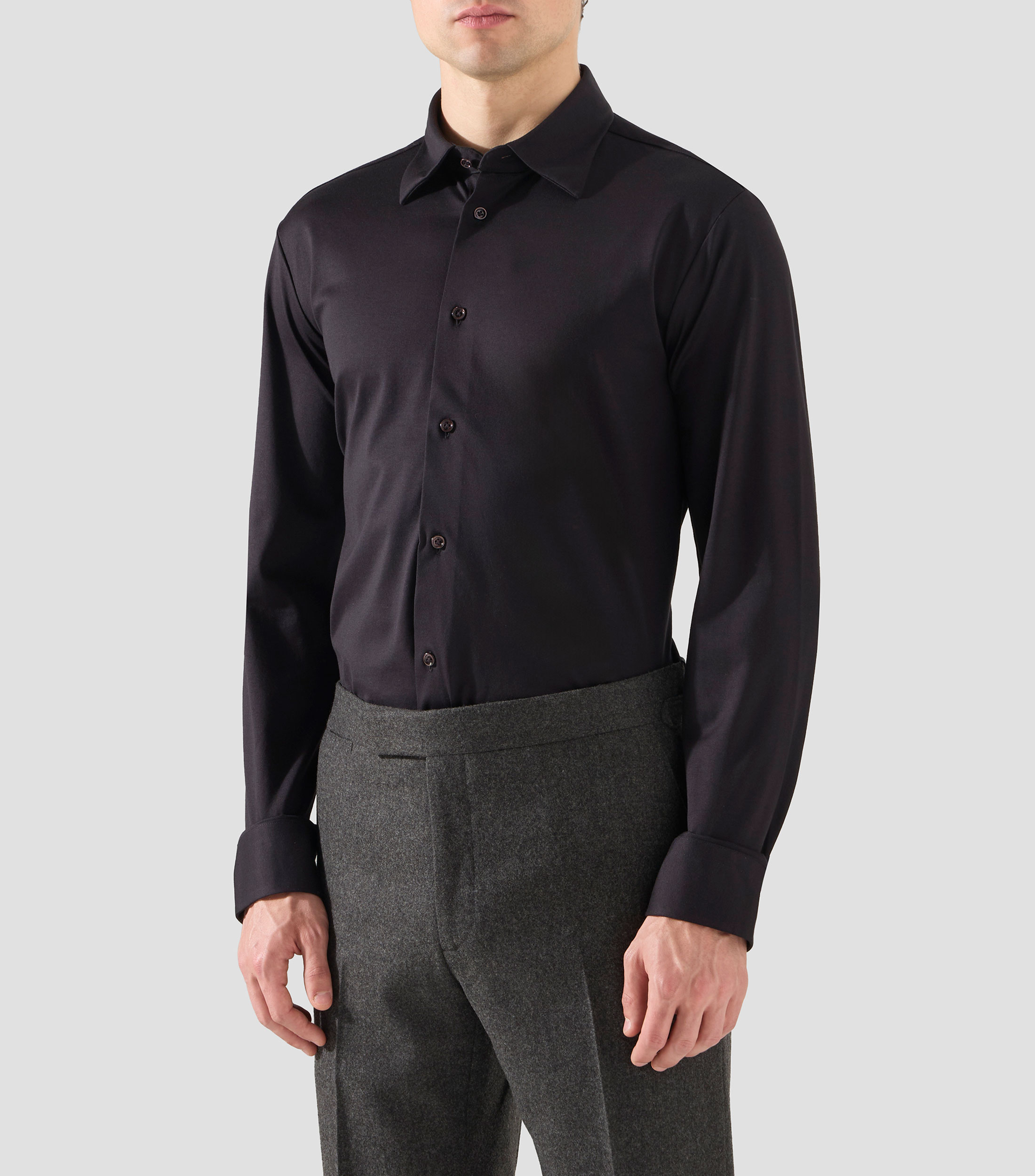 Camisa lisa manga larga Hombre