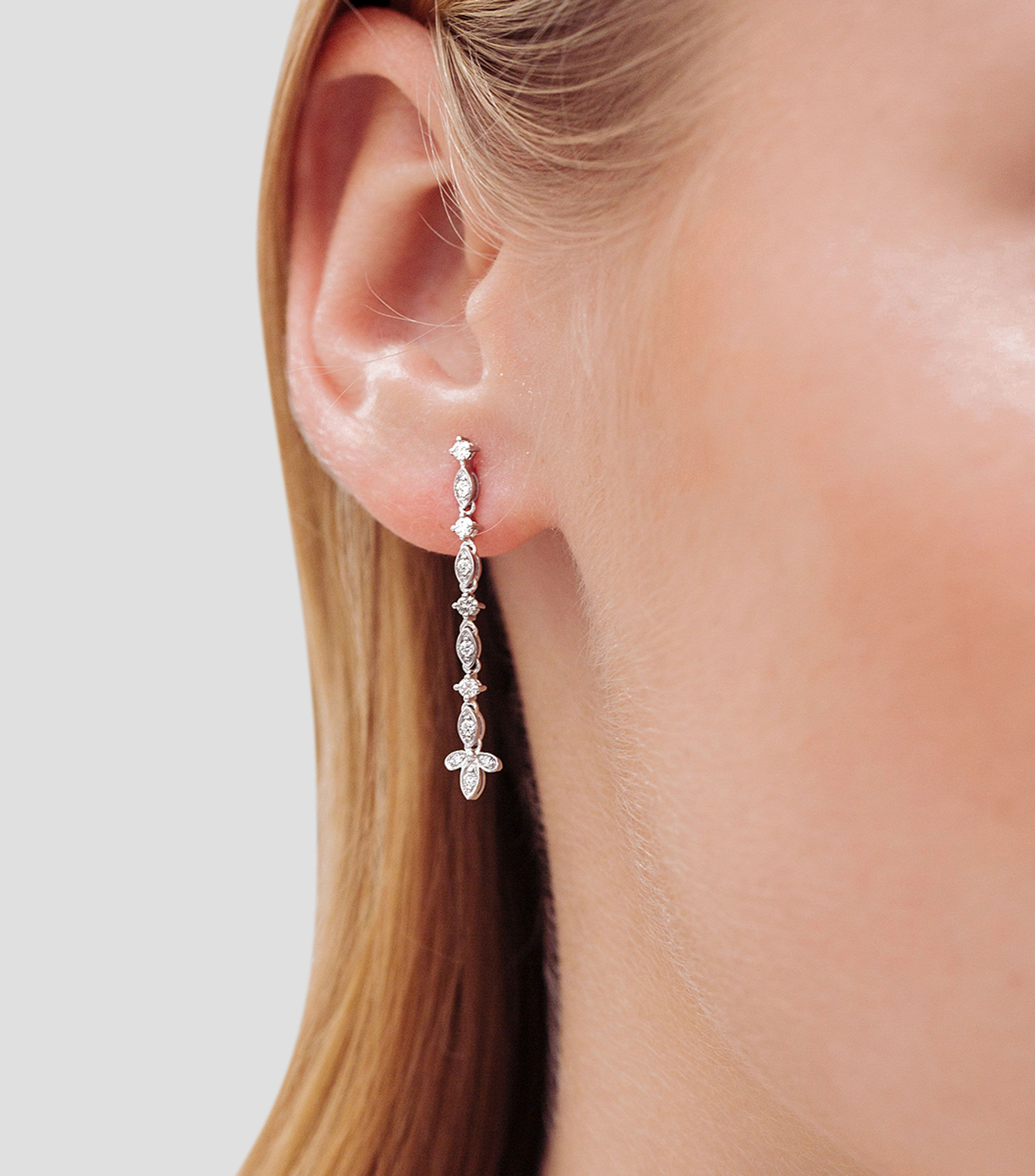 Pendientes en oro blanco 18 Kts Cosette Mujer