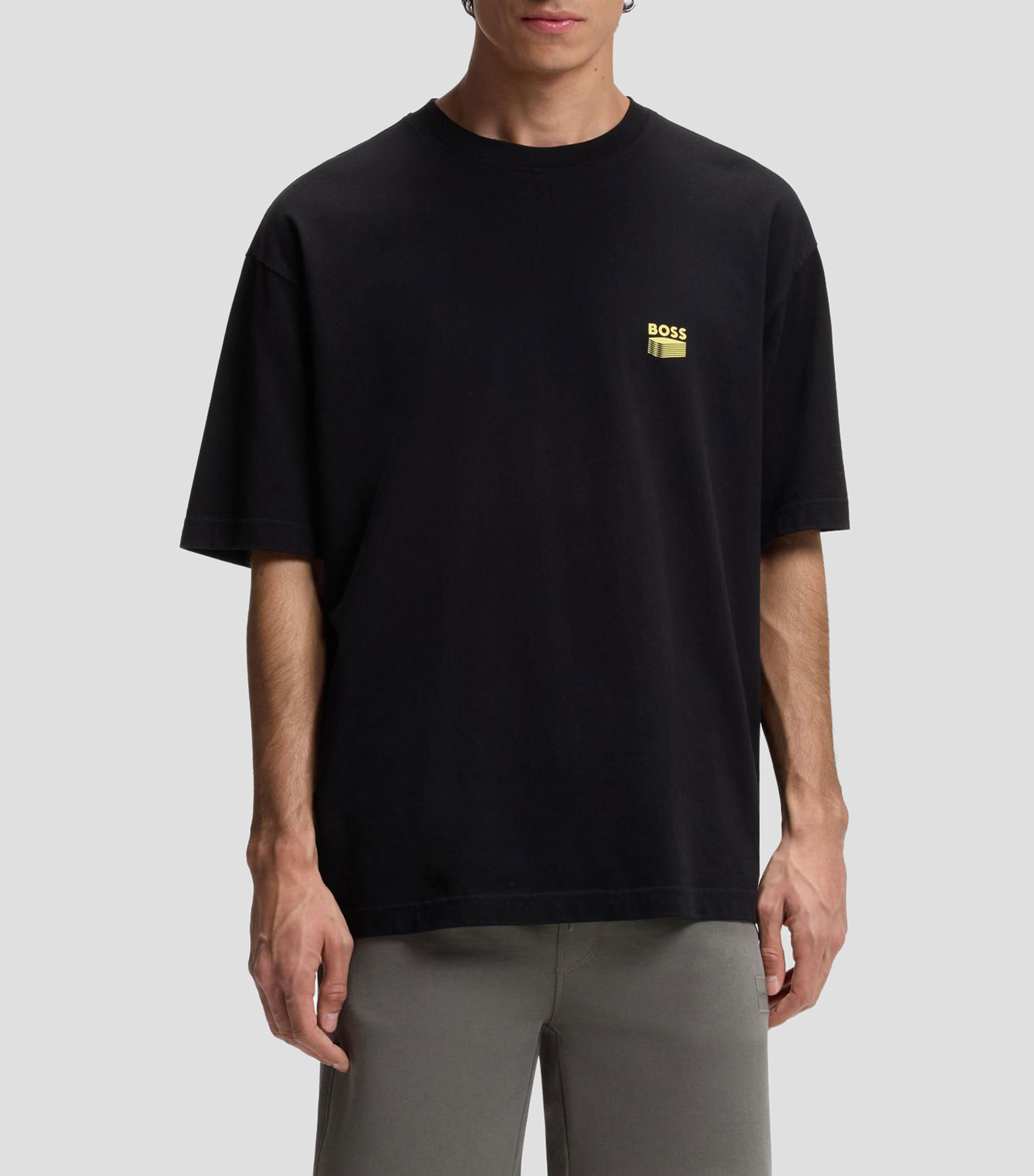 Playera de punto de algodón con ilustración brutalista Hombre