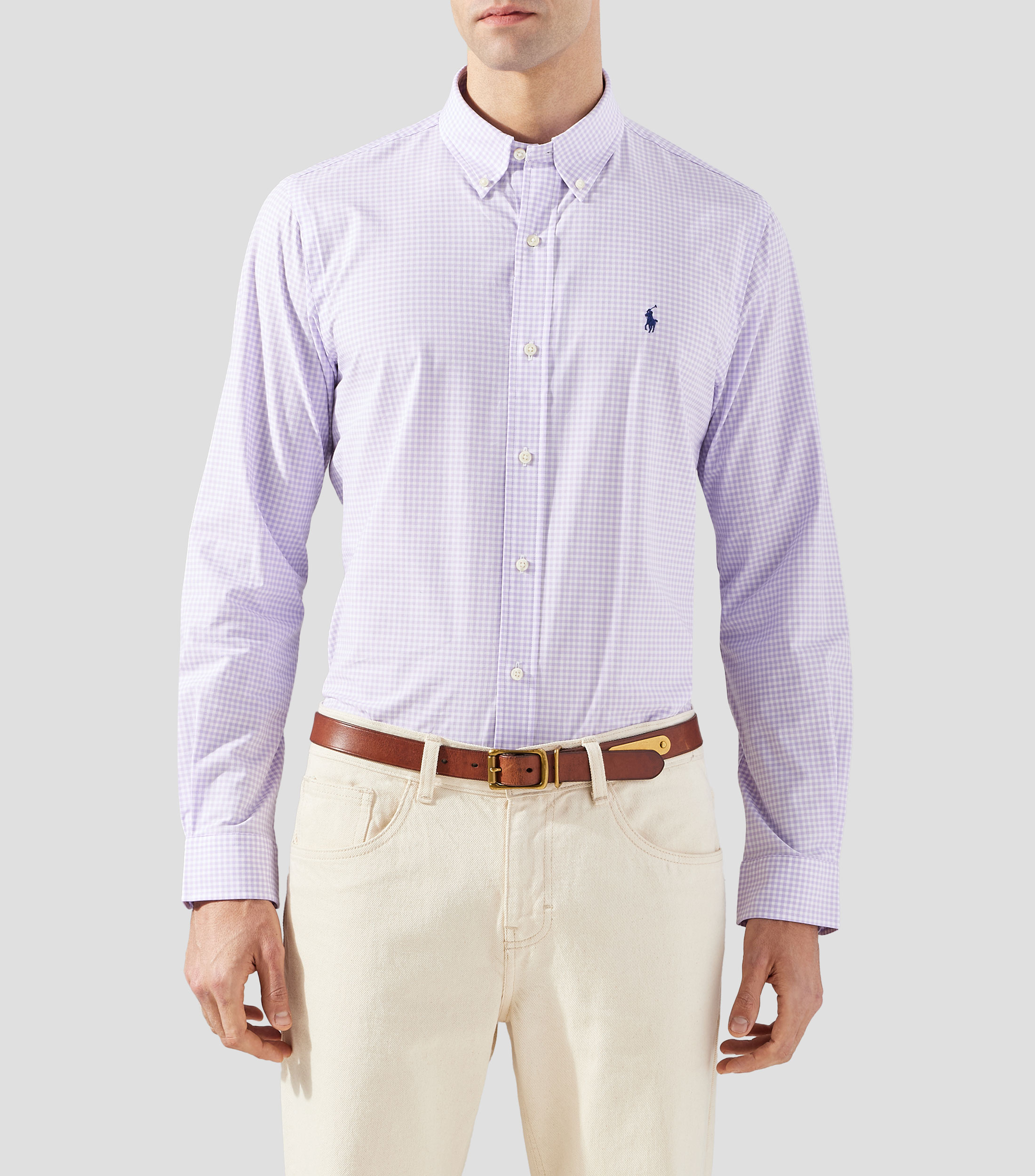 Camisa con cuadros manga larga Hombre