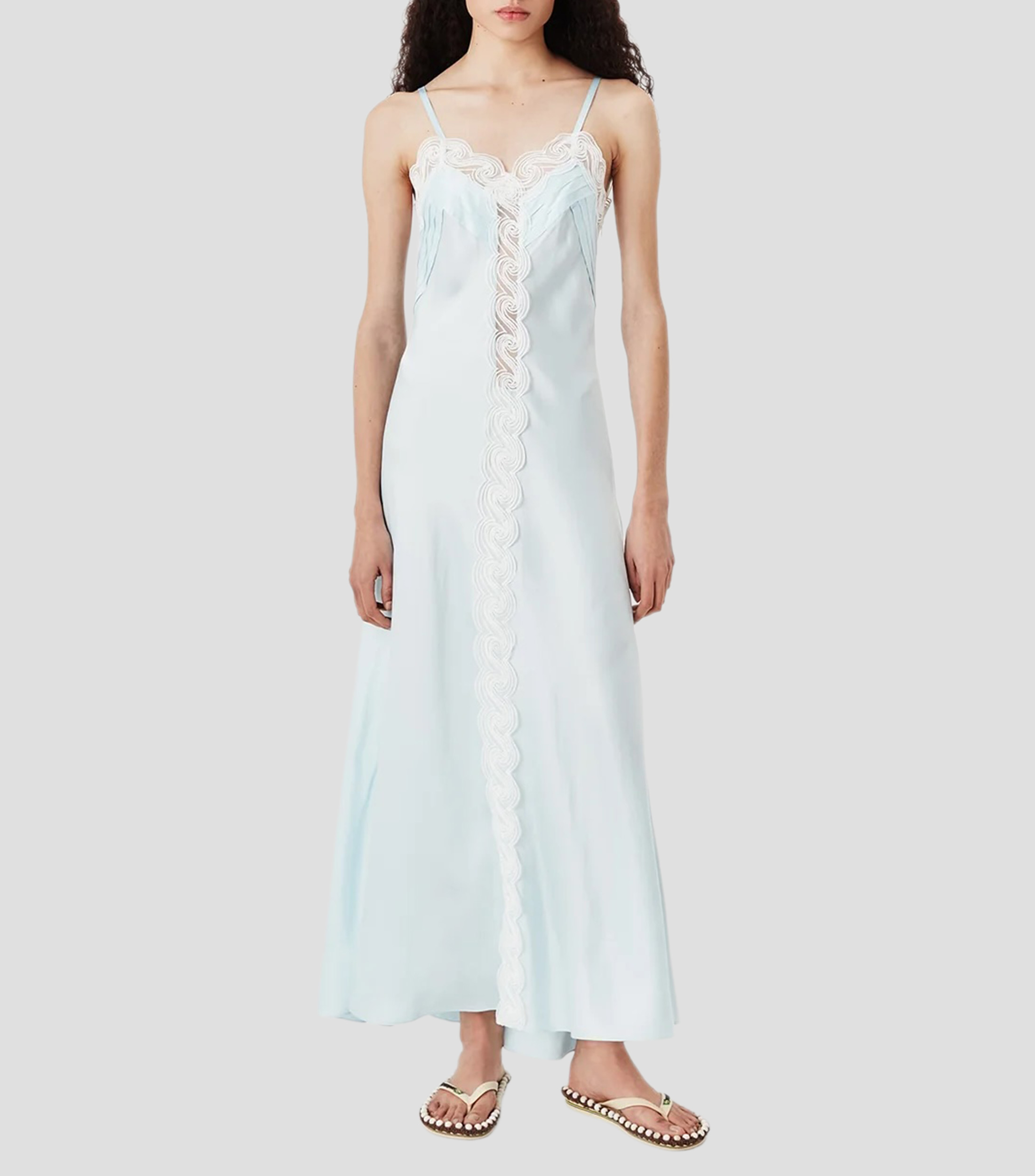 Vestido largo liso Mujer