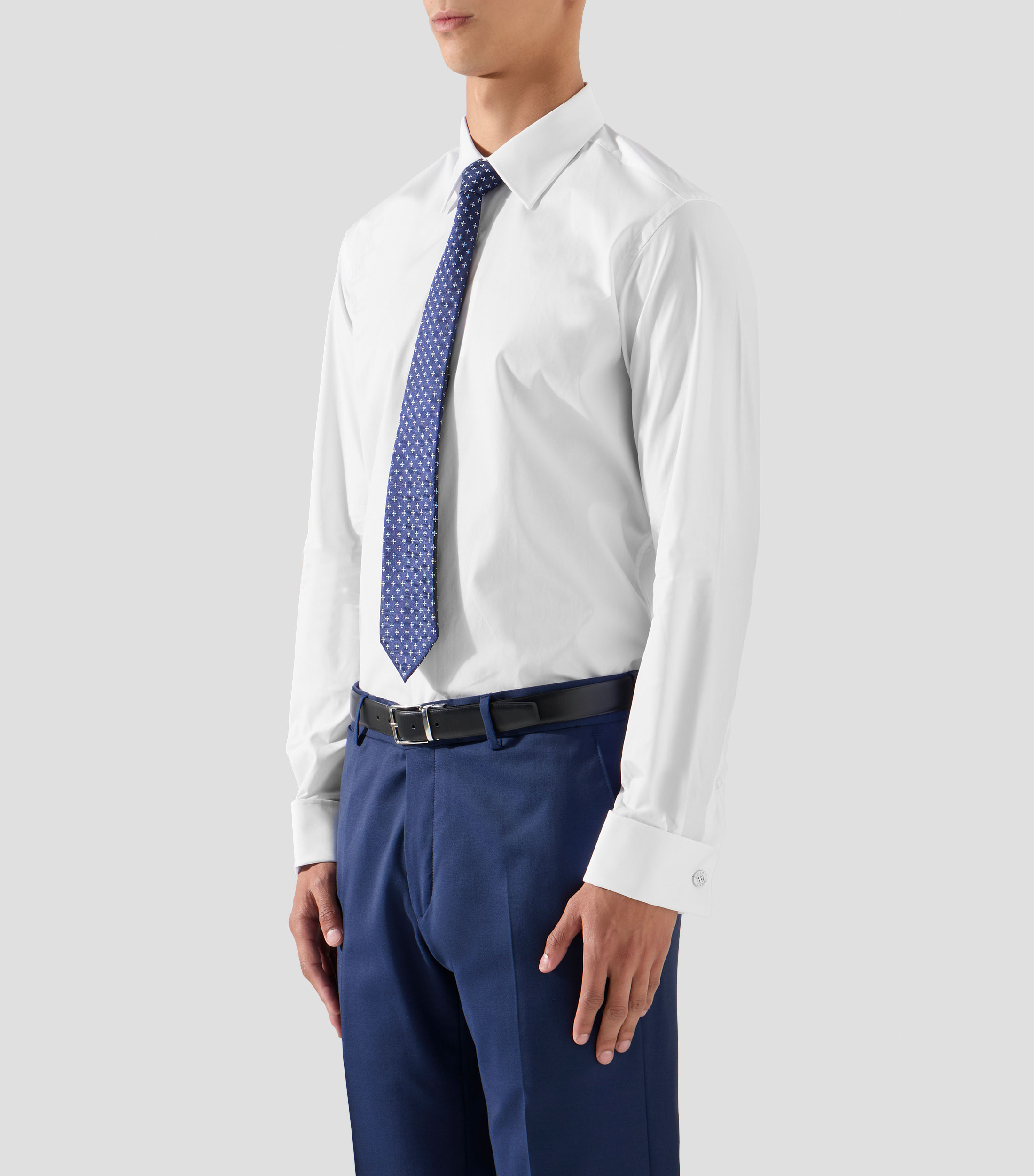 Camisa lisa con manga larga Hombre