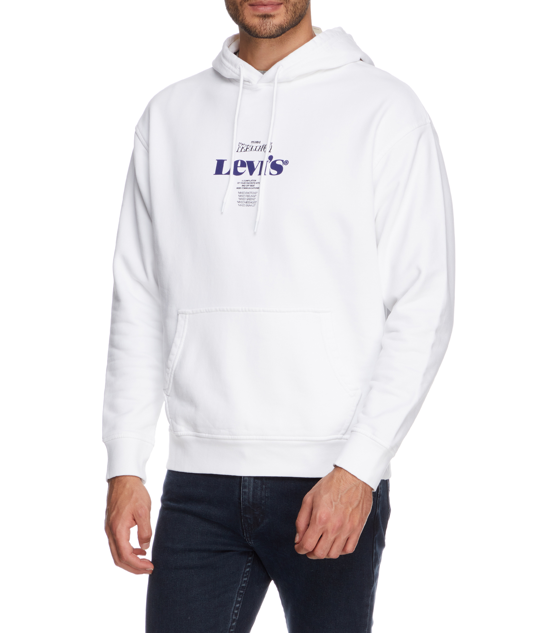 Sudadera levis blanca best sale hombre