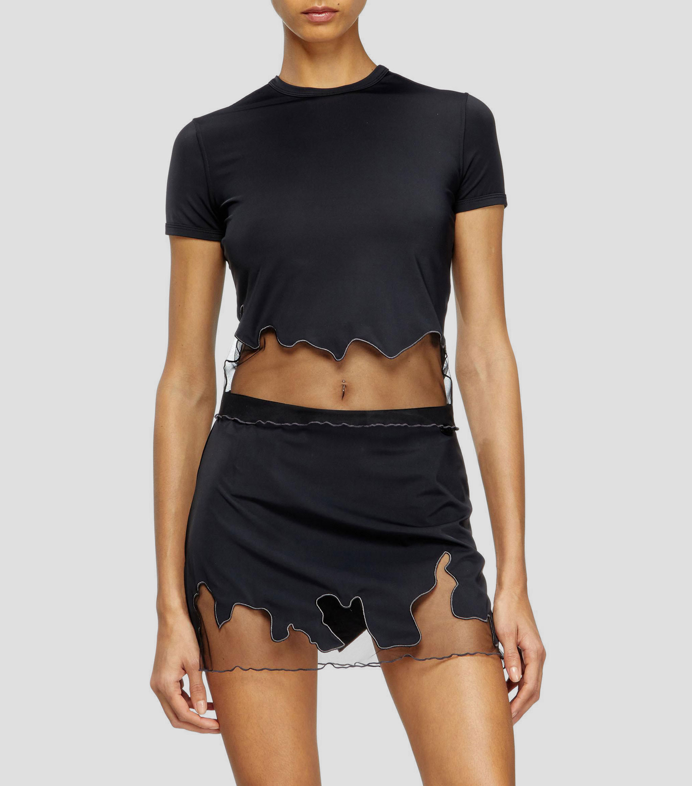 Playera cuello redondo manga corta liso Mujer