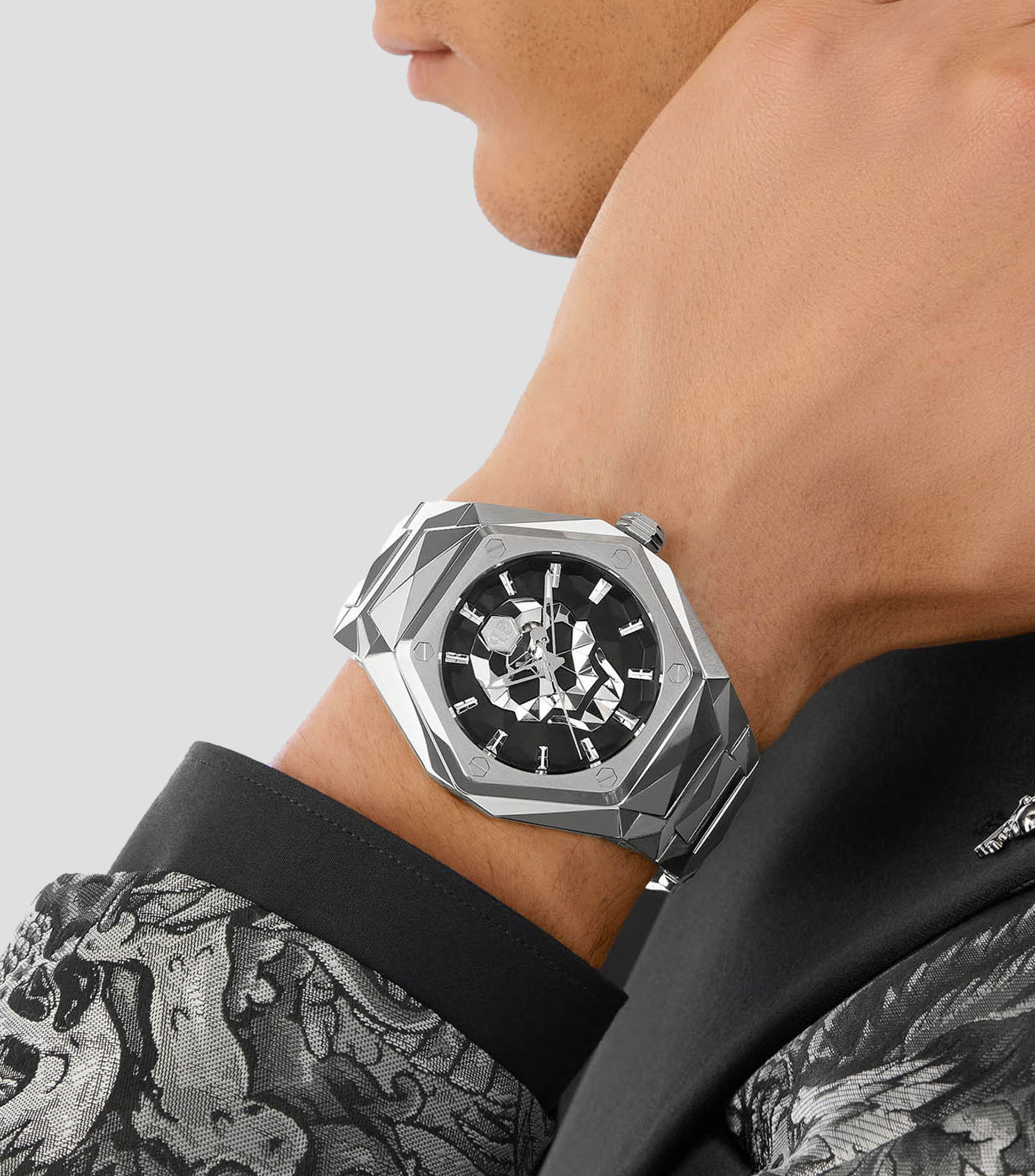 Reloj para Hombre The Skull Spikes casual plateado