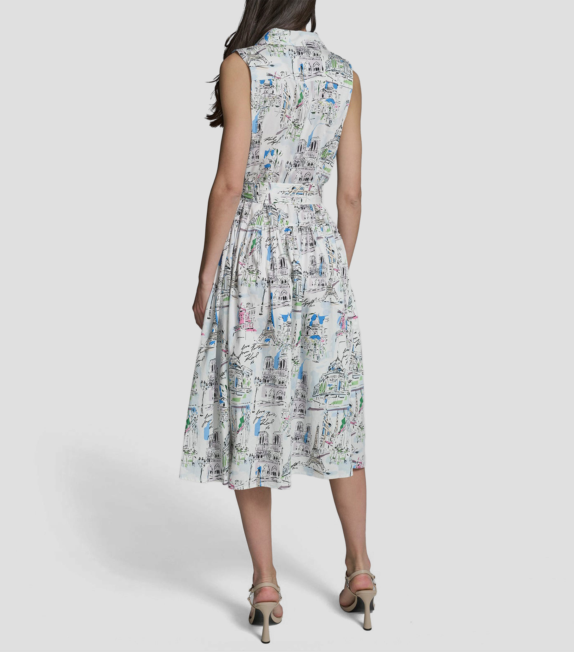 Vestido midi estampado Mujer