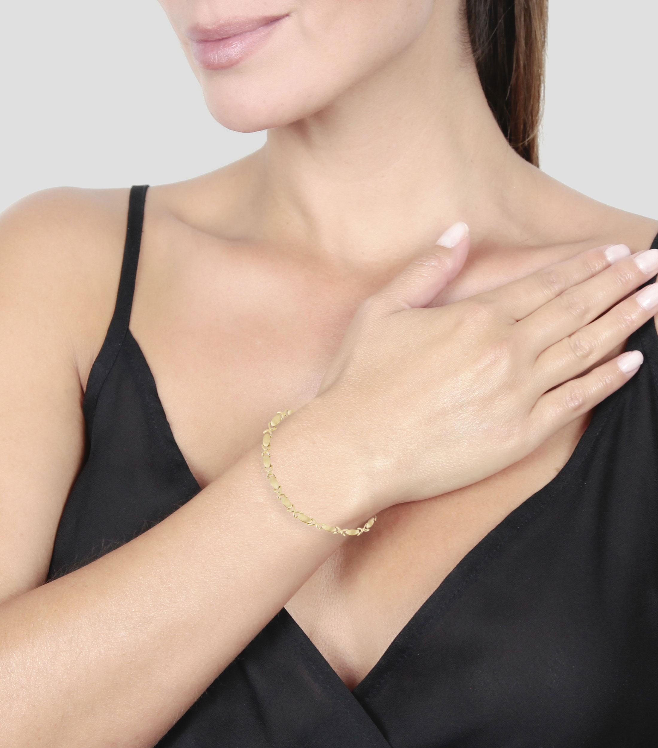 Pulsera en oro de 14 kilates Besos y Abrazos Dinasti Mujer