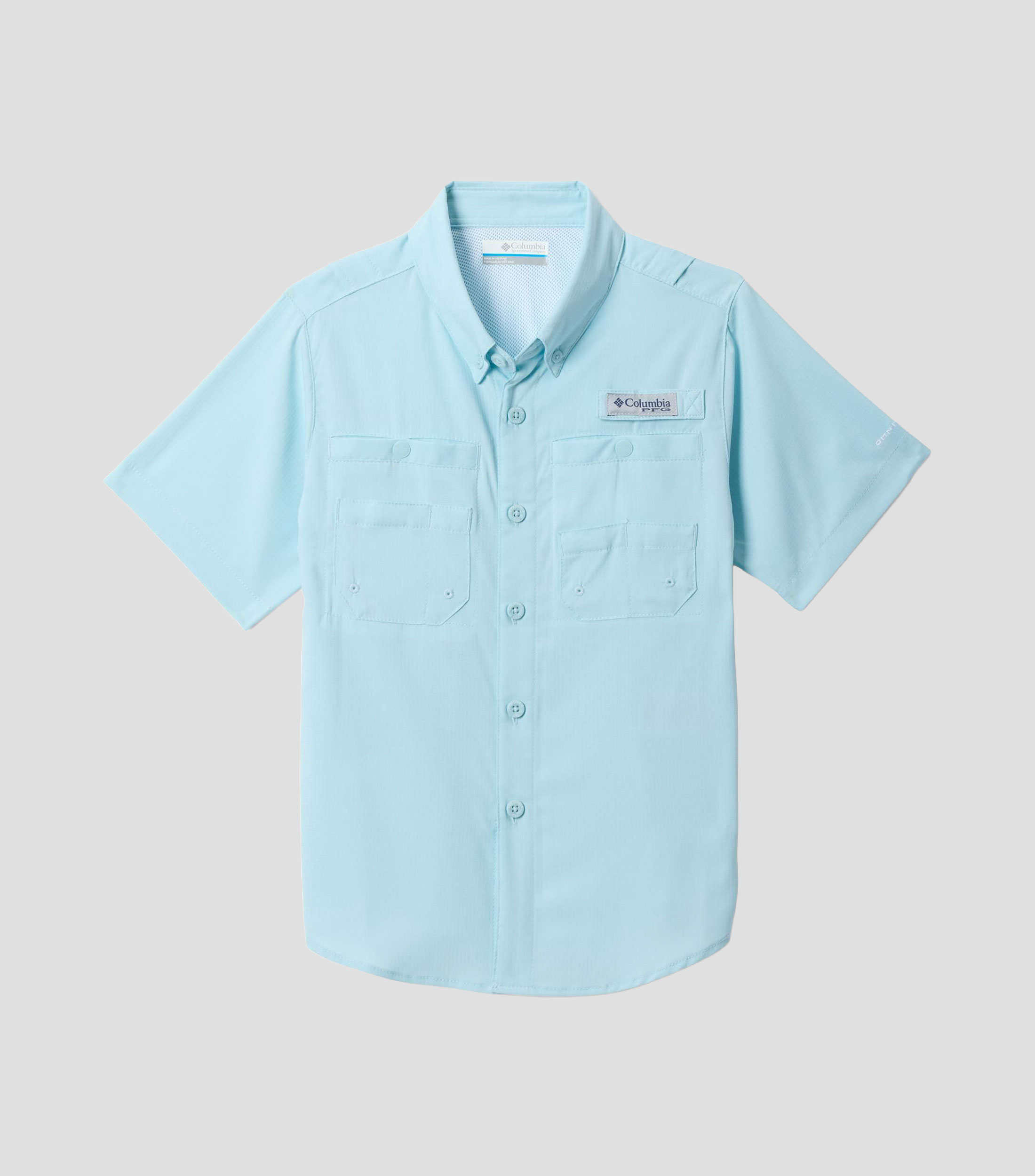 Camisa de pesca lisa manga corta Niño