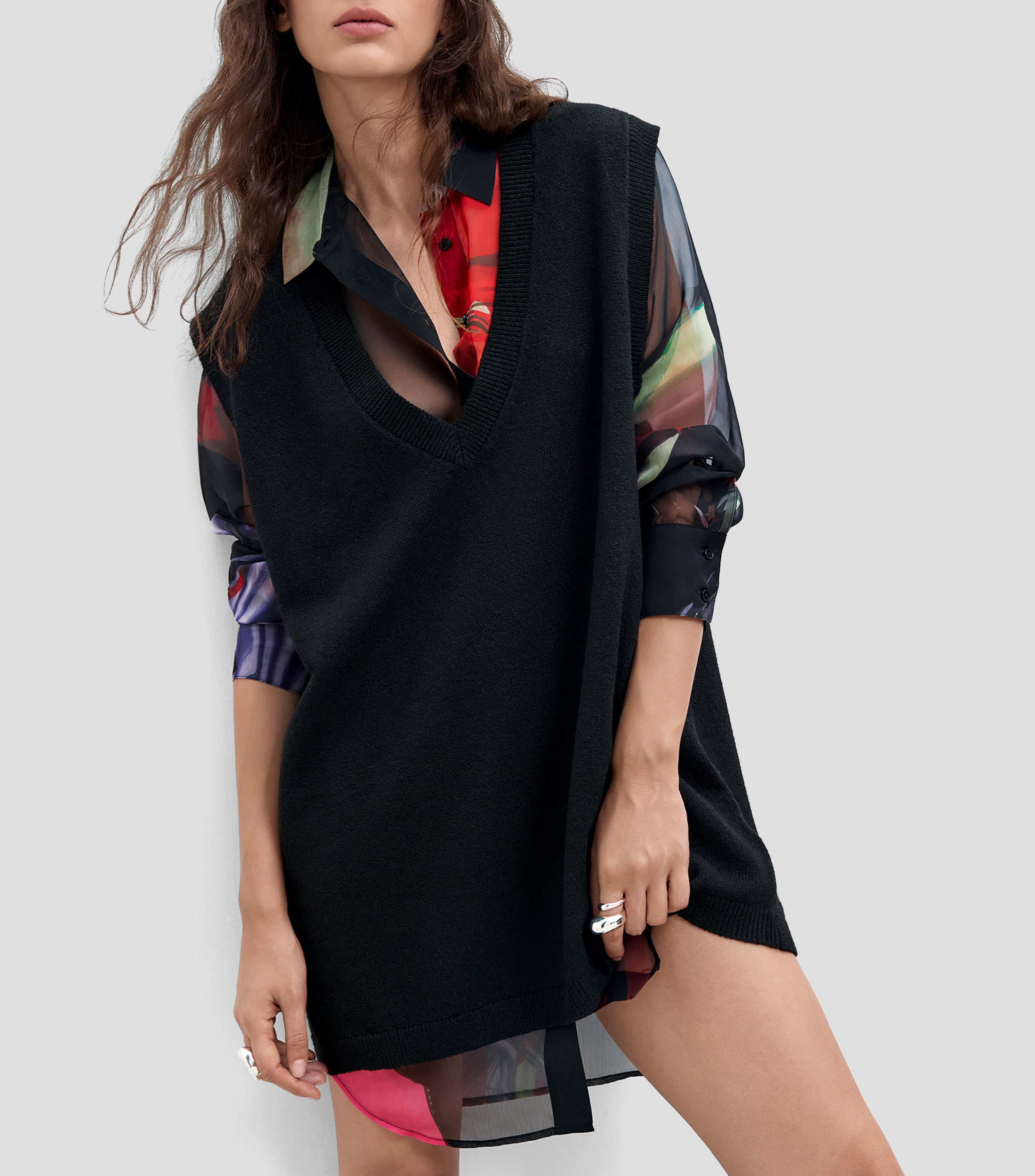 Vestido corto estampado Mujer