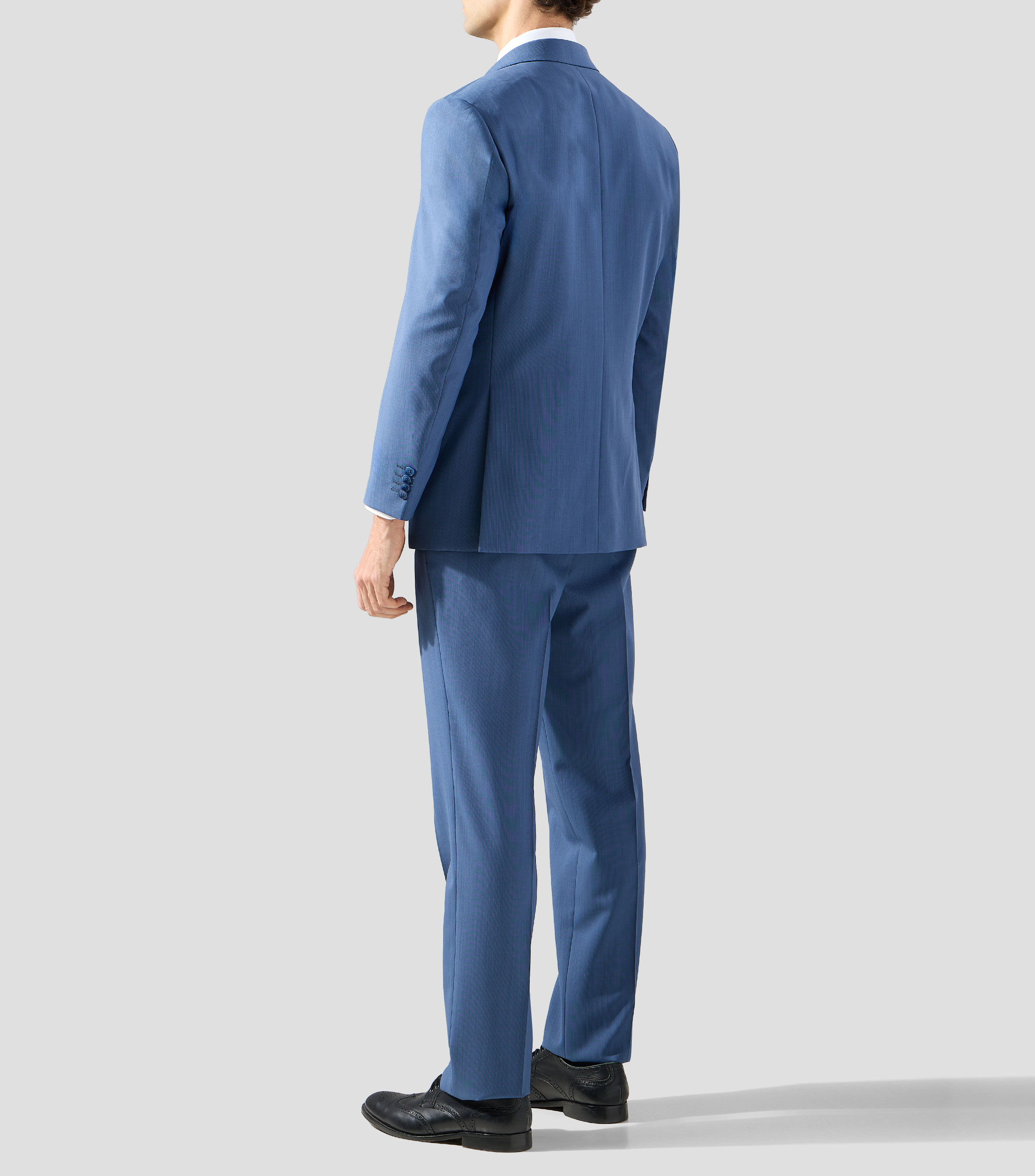 Traje de corte slim en lana liso Hombre