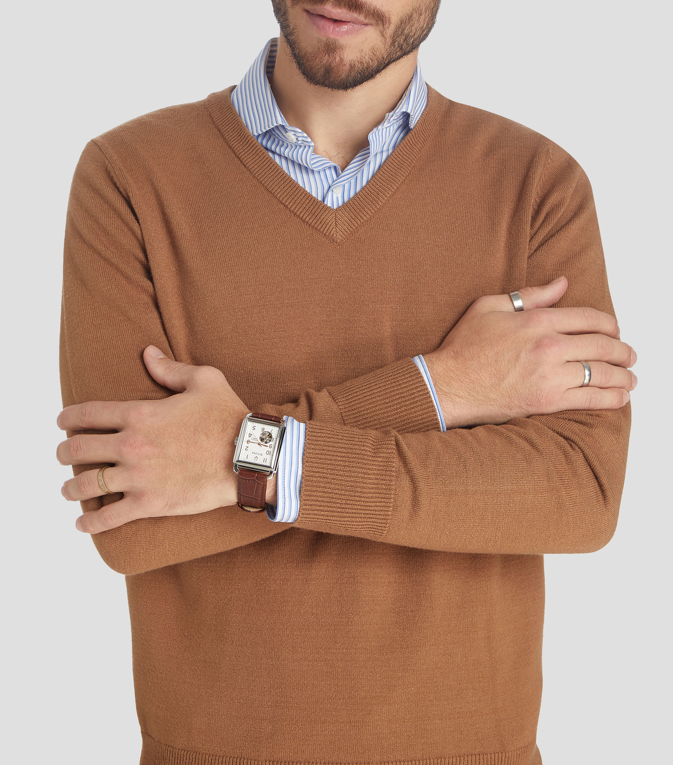 Reloj para Hombre Sutton Heartbeat Casual, Plateado, Cafe