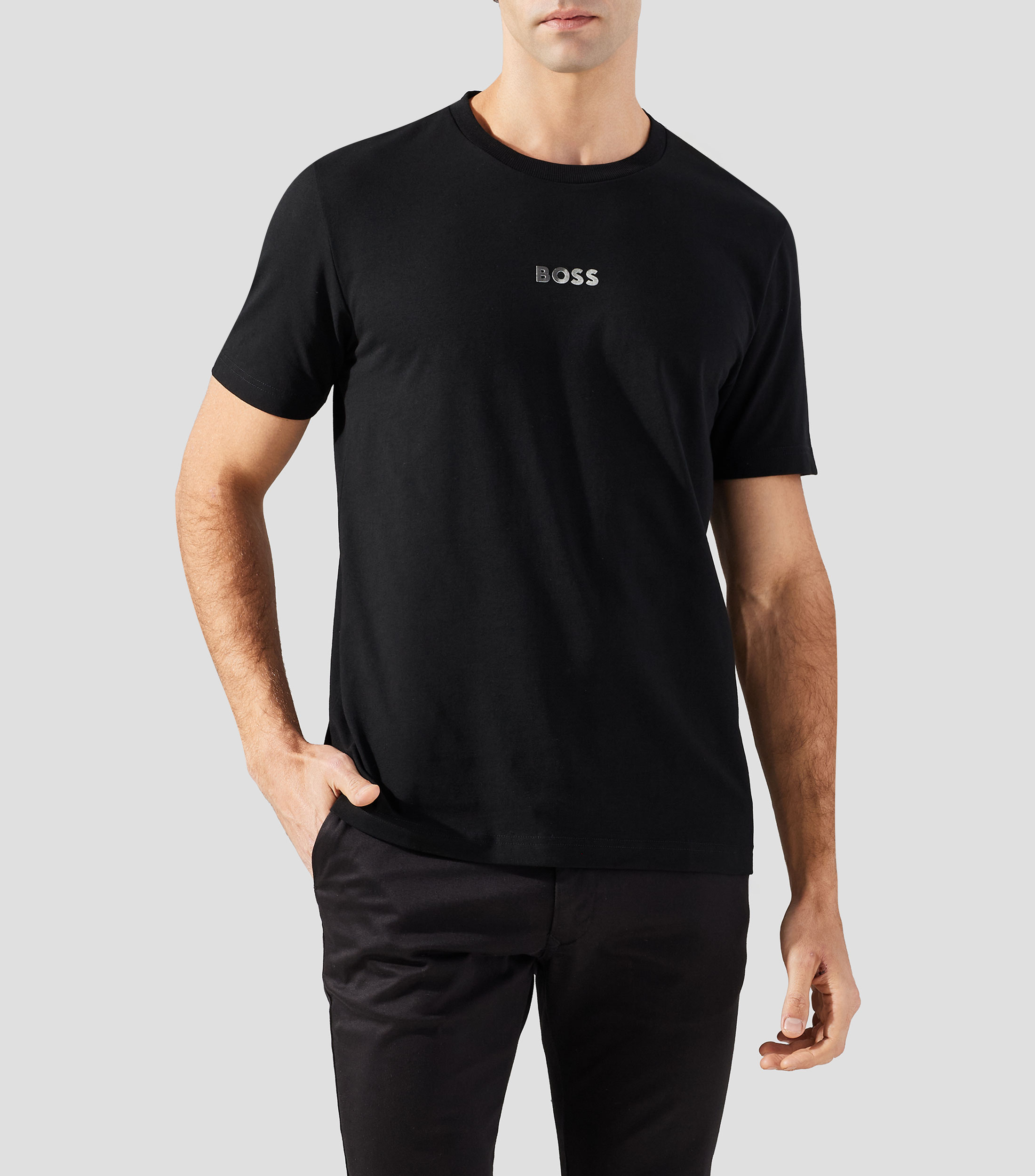 Playera cuello redondo manga corta estampada Hombre