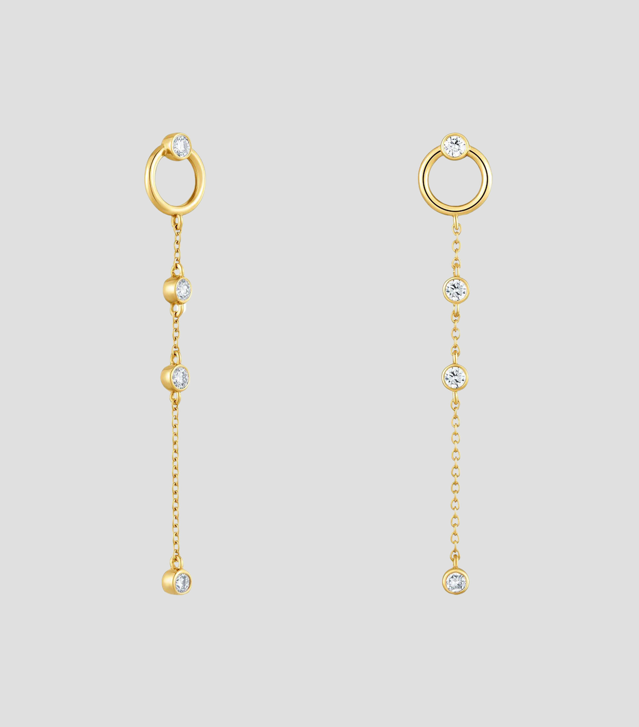 Aretes en Plata .925 con diamantes Straight Mujer