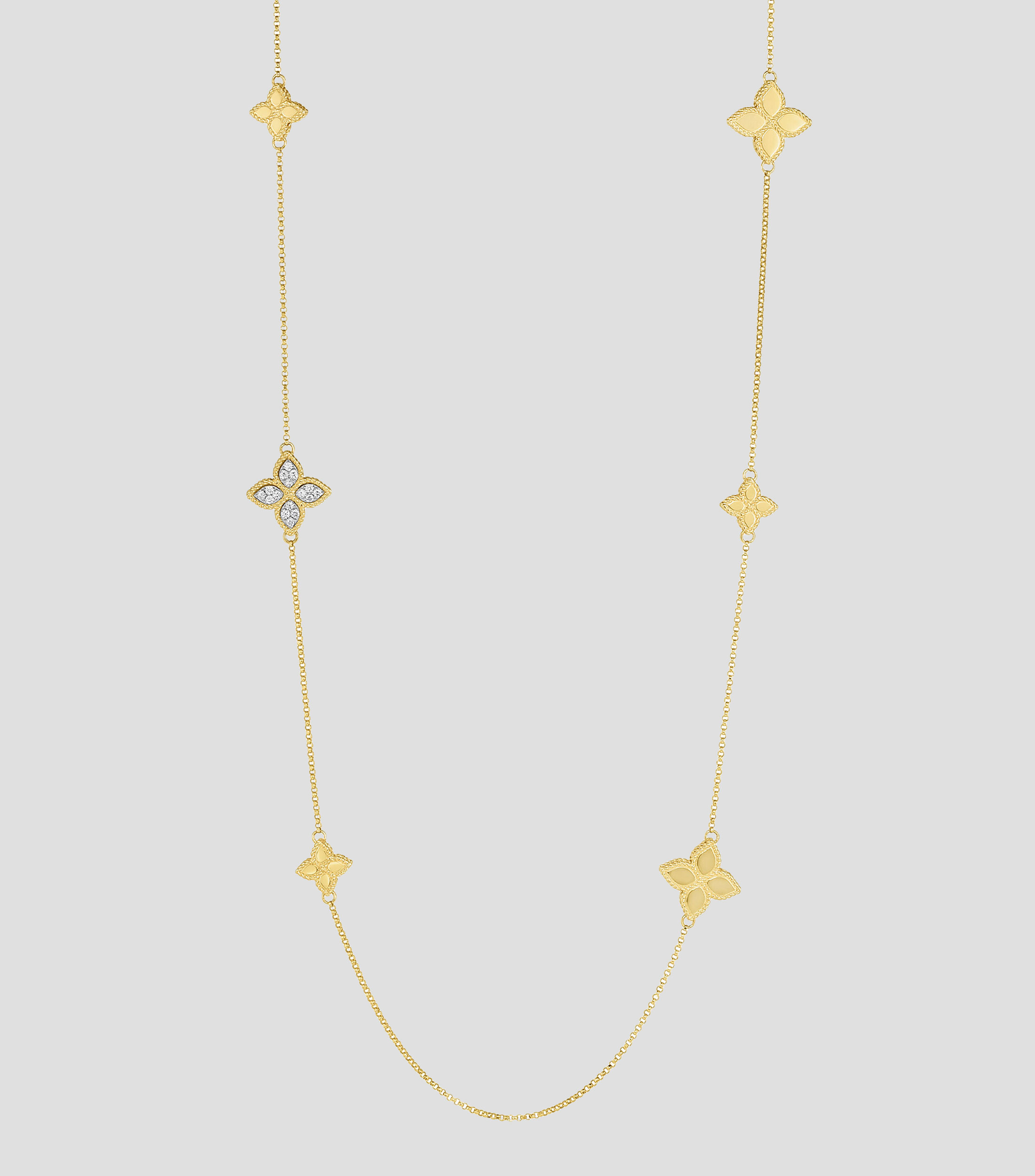 Collar con Flores en Oro 18 Kilates y Diamantes Mujer