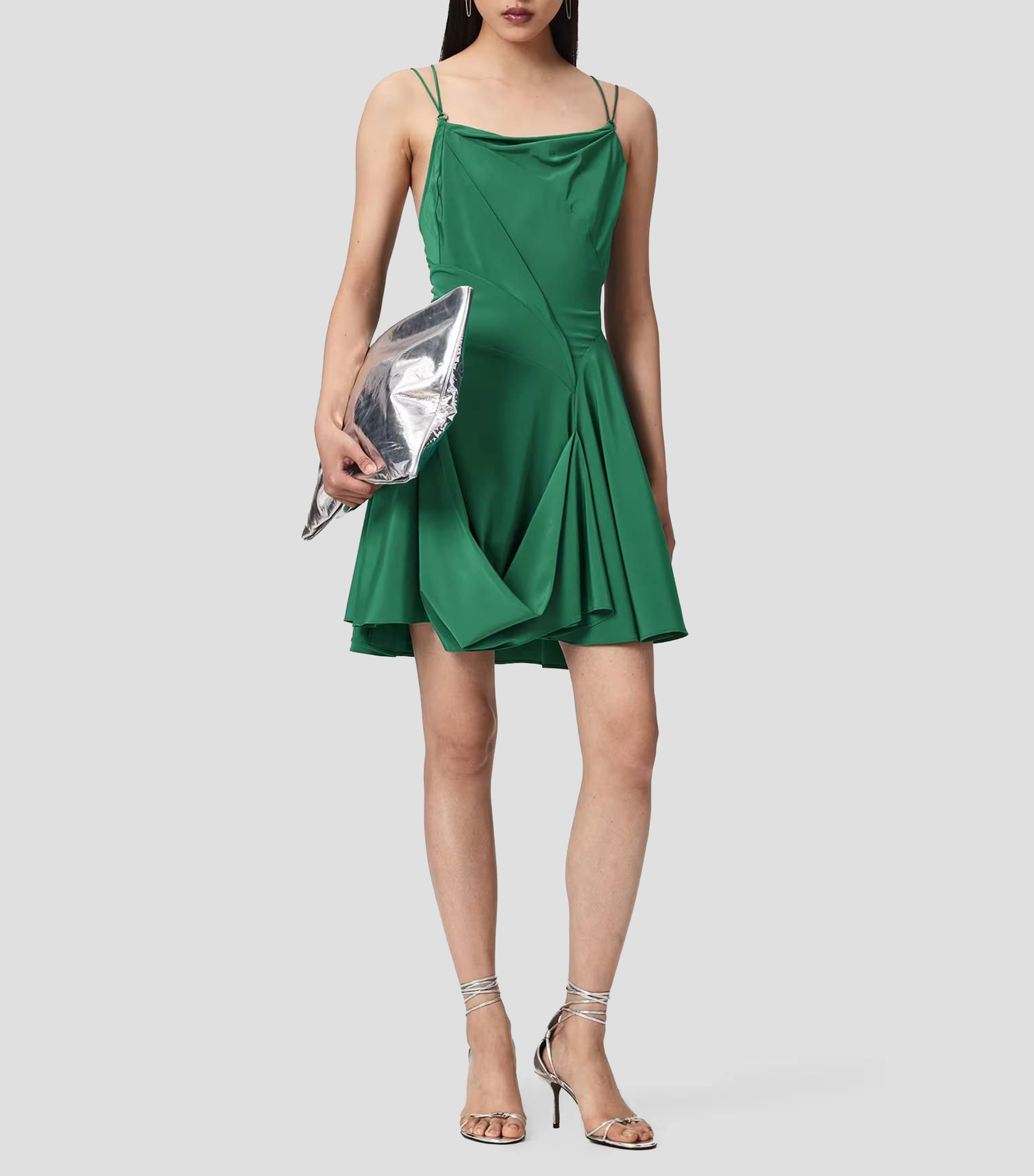 Vestido corto liso Mujer