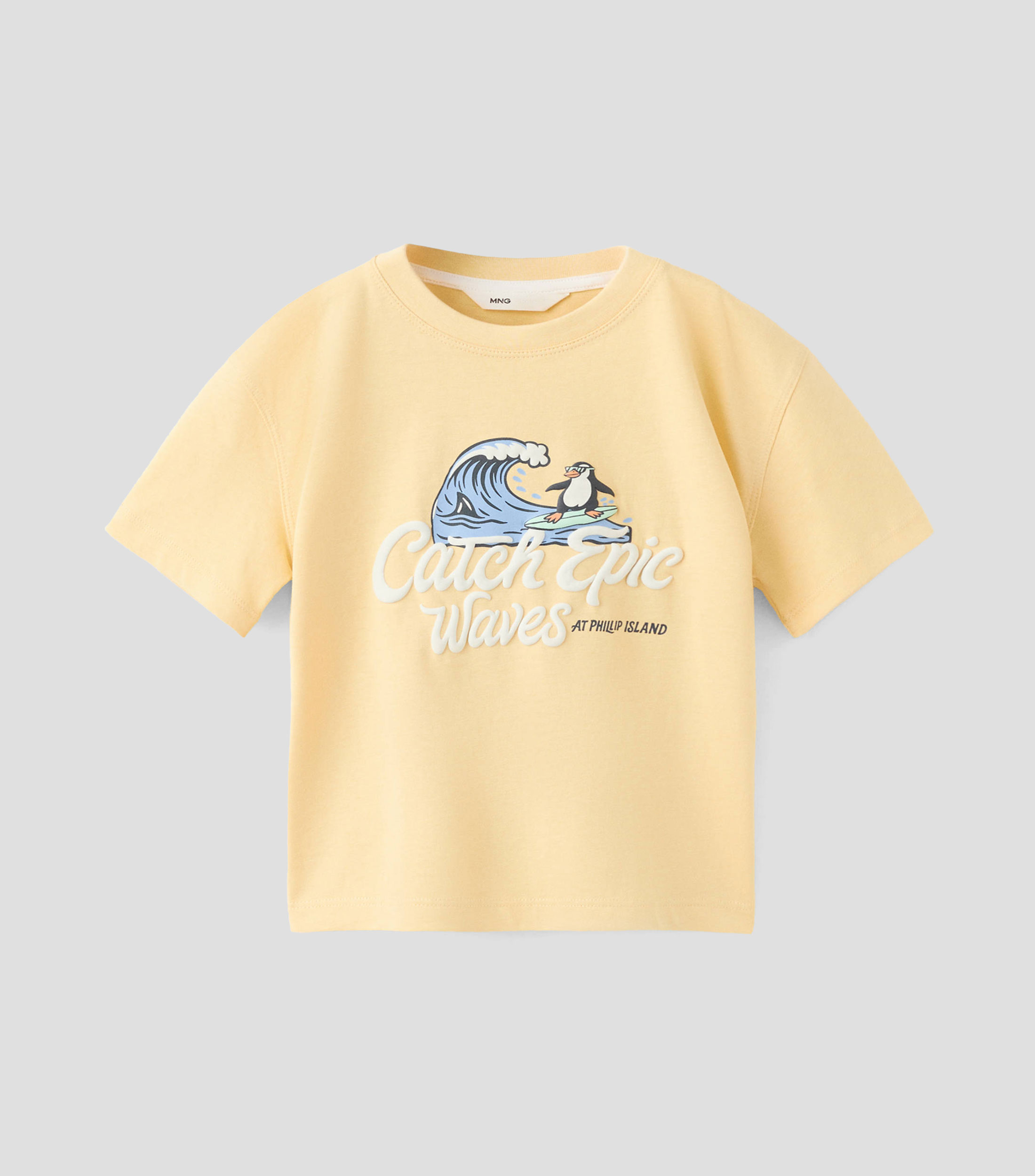 Playera cuello redondo manga corta con estampado Niño