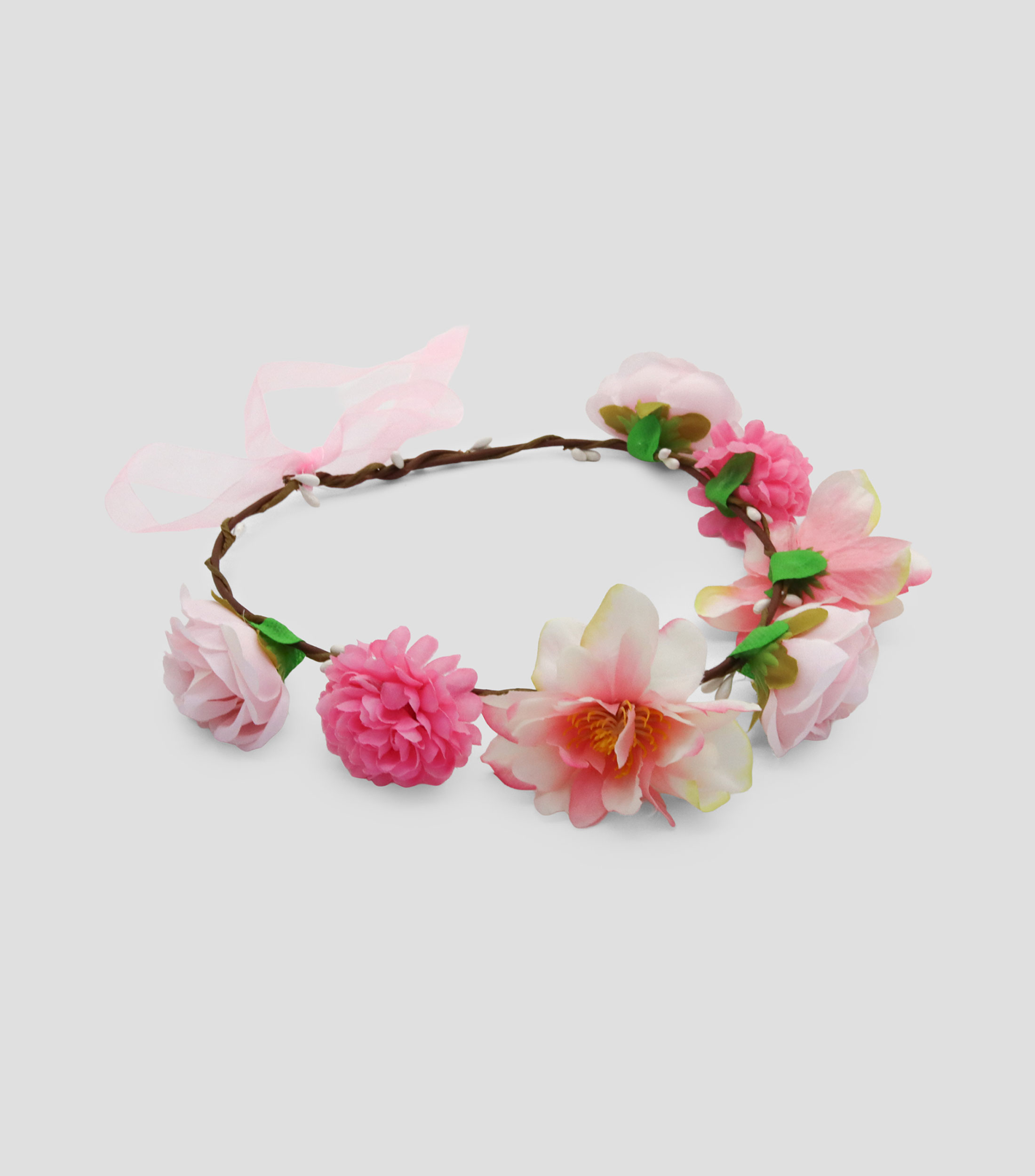 Diadema de fiesta rosas en tono rosa pastel Niña