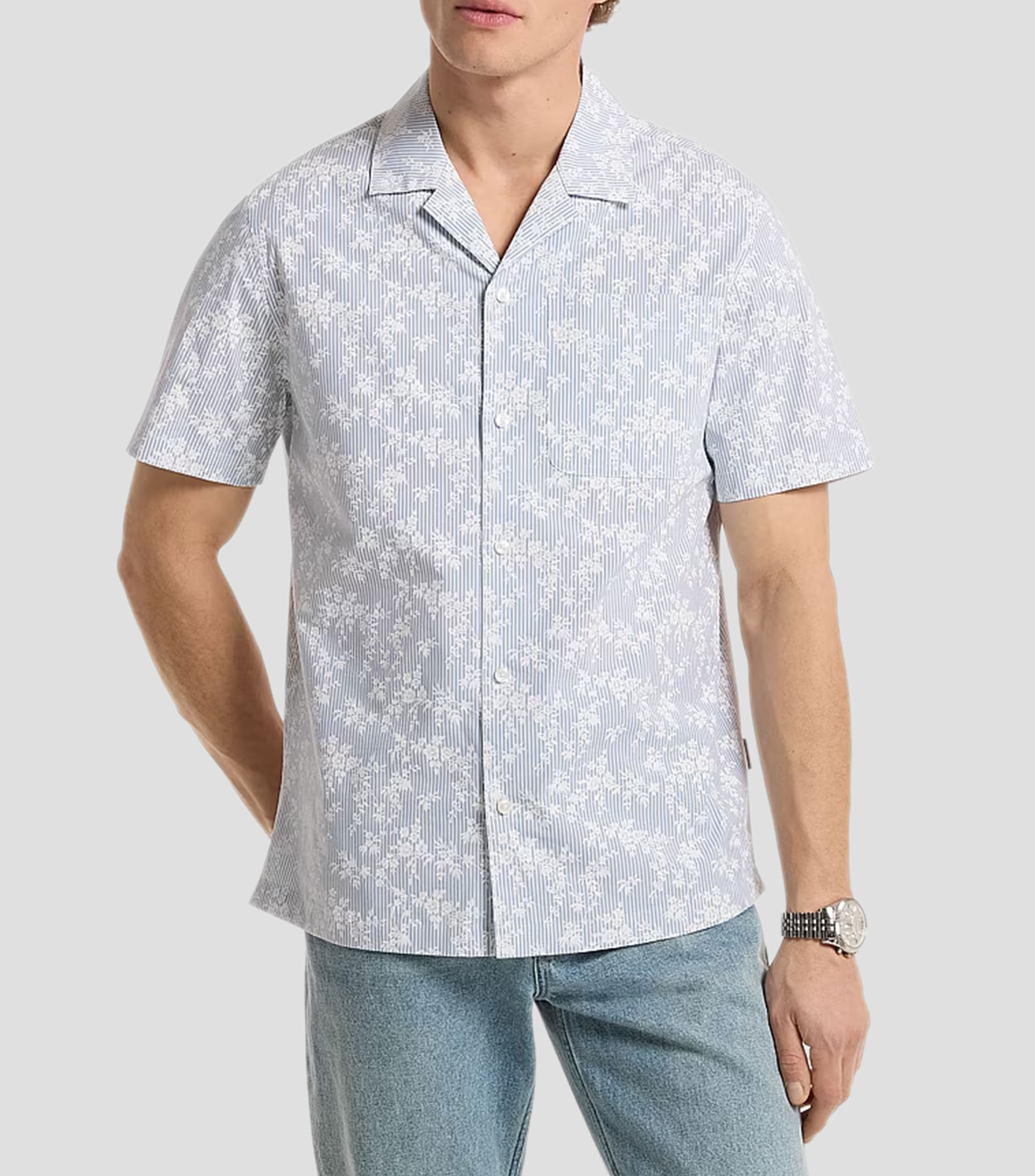 Camisa estampada manga corta Hombre