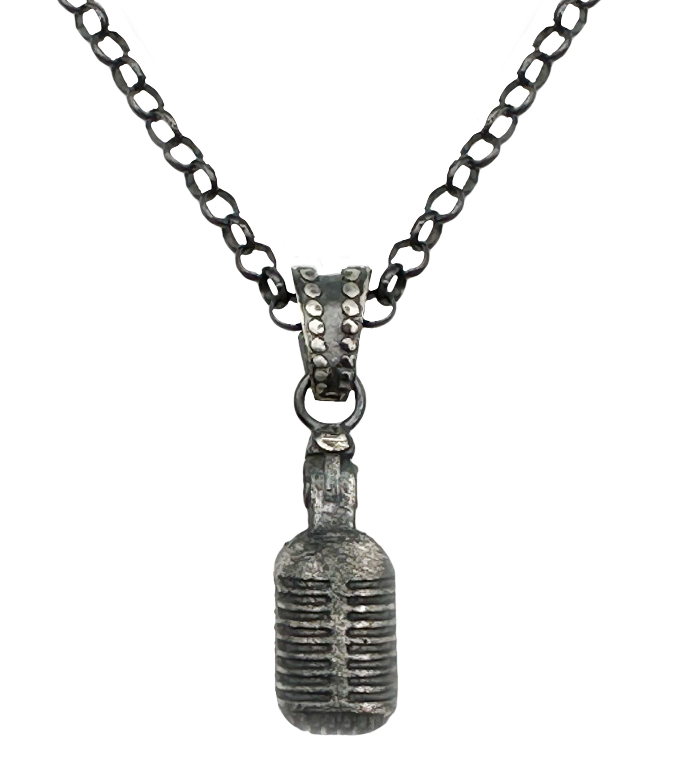 Dije microfono con cadena Hombre