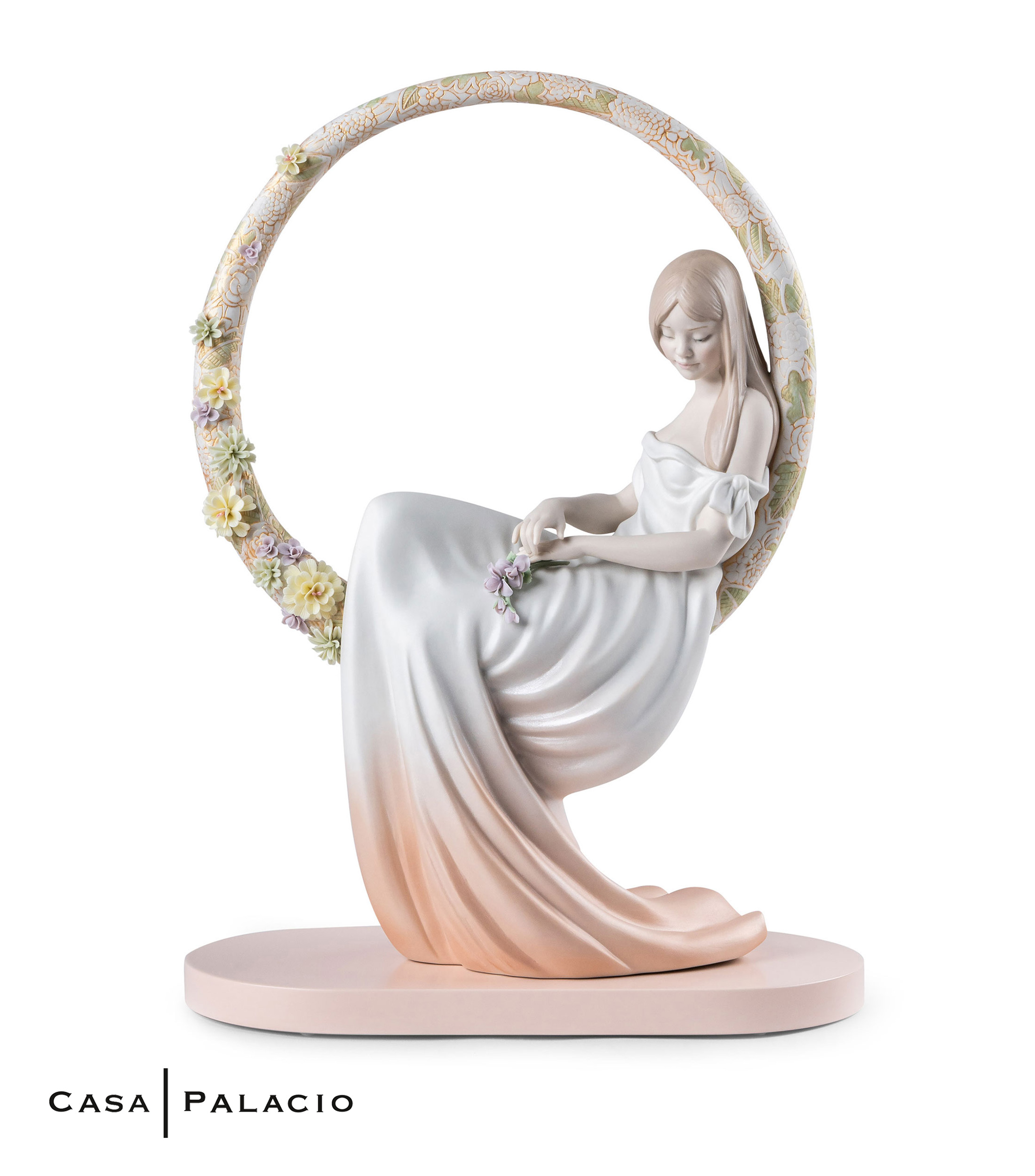Figura Decorativa En sus Pensamientos en porcelana