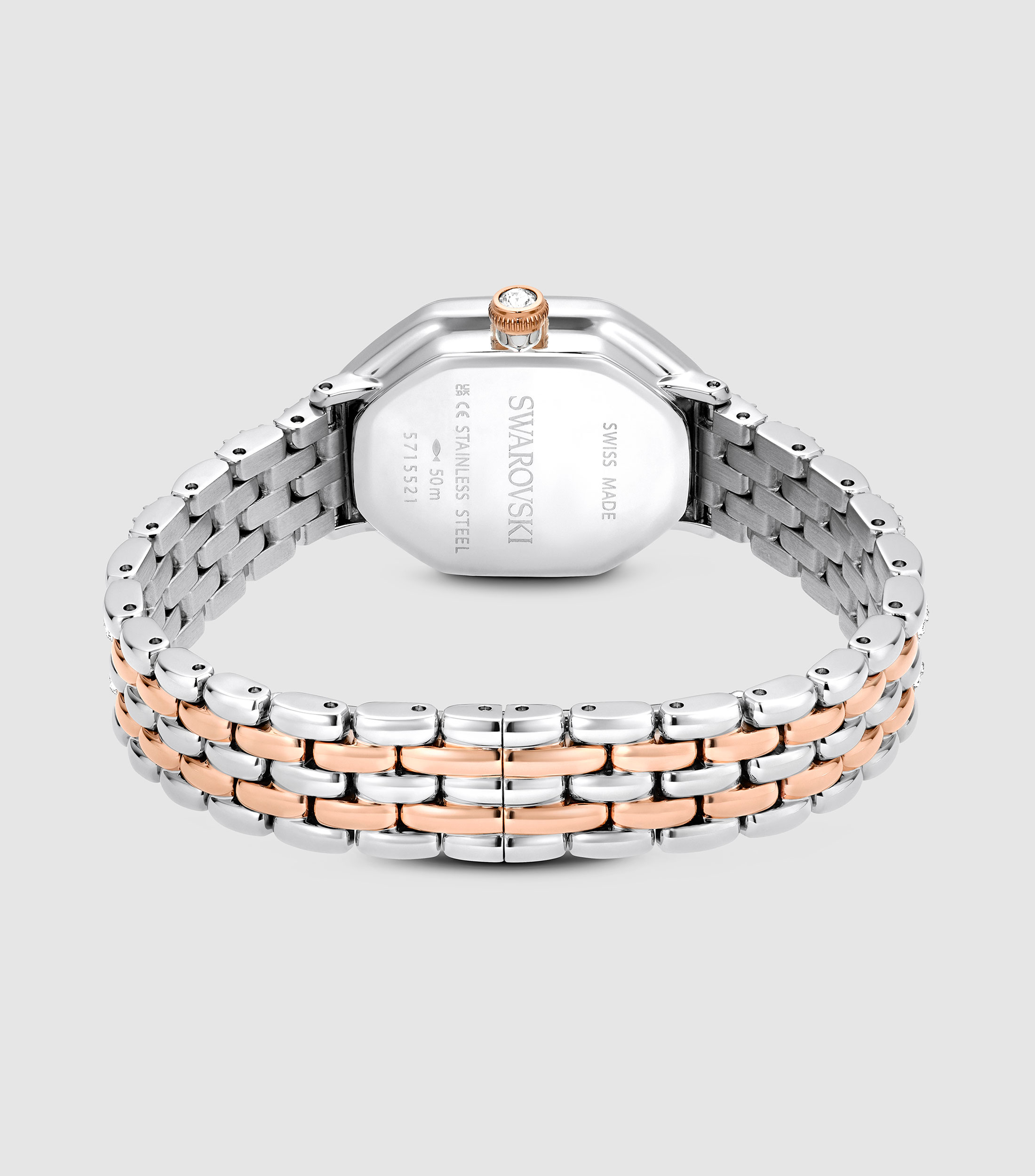 Reloj para Mujer Dextera Octagon casual plateado, tono oro rosa