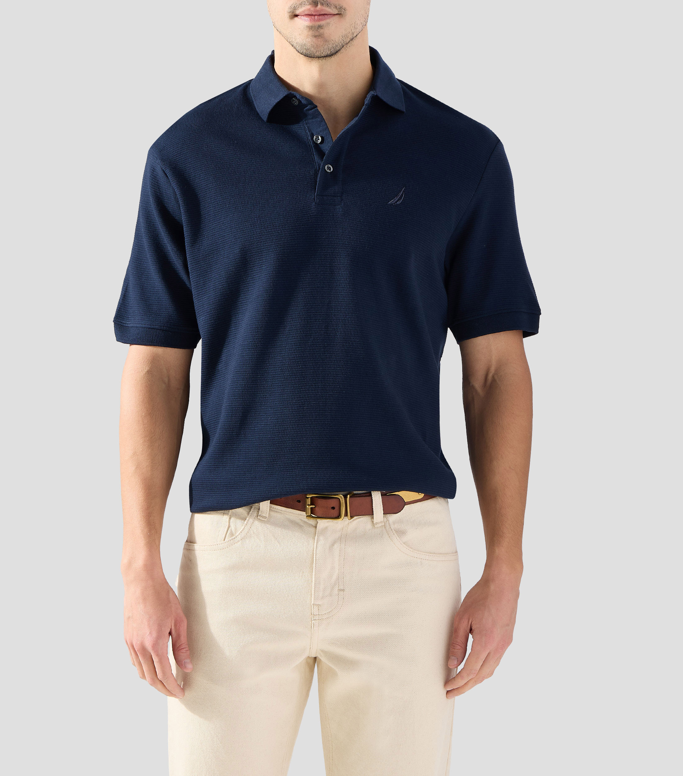 Playera tipo polo manga corta lisa Hombre