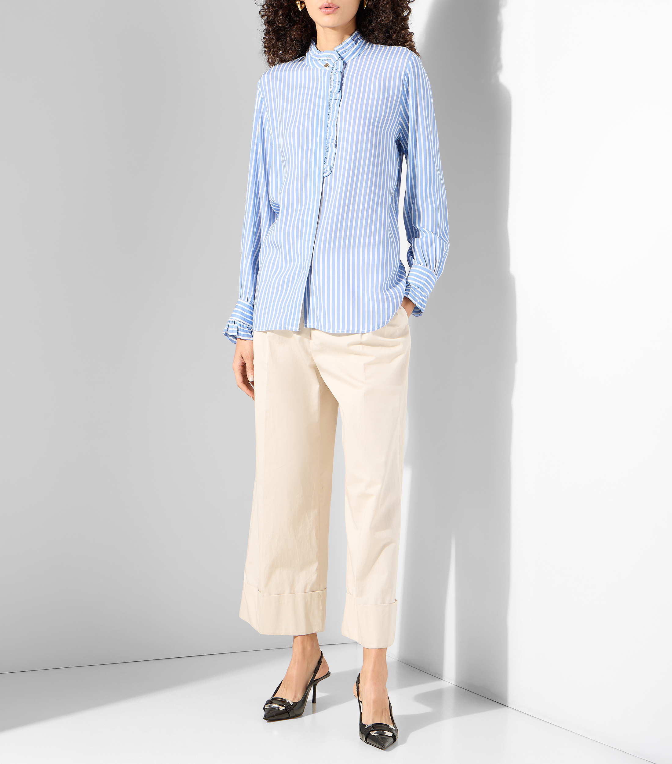 Blusa de rayas manga larga Mujer