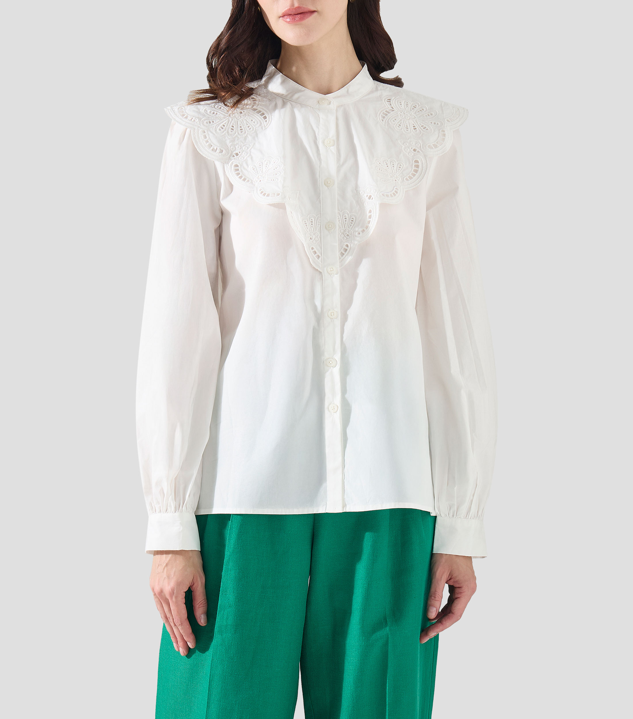 Blusa lisa con manga larga Mujer