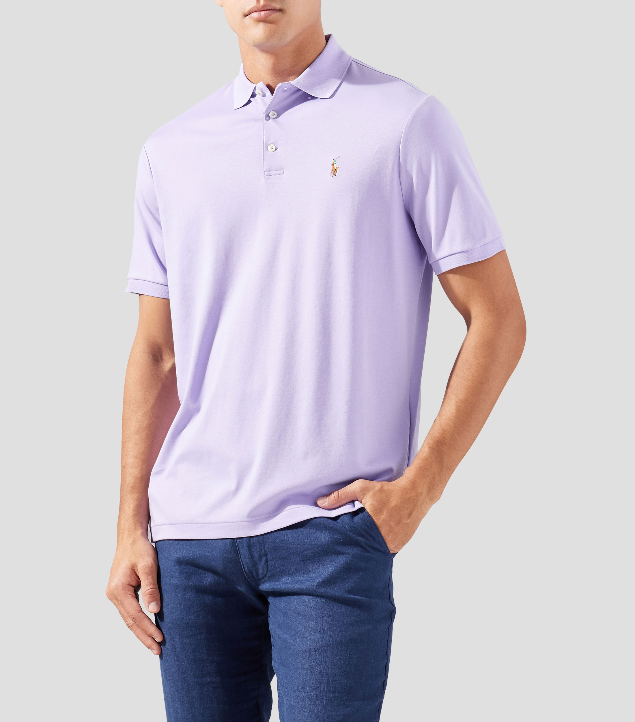 Playera tipo polo manga corta lisa Hombre