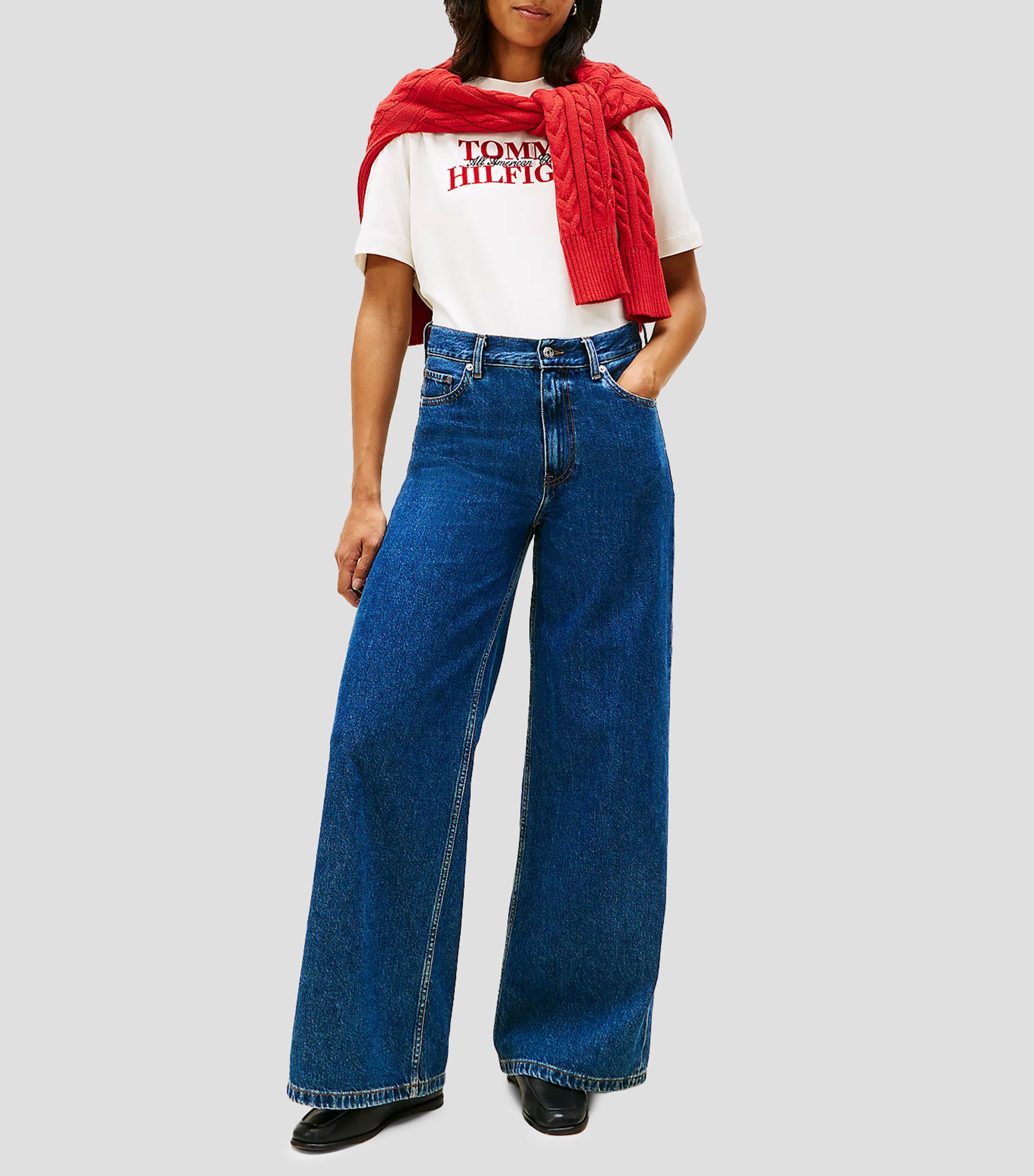 Playera cuello redondo manga corta con estampado Mujer