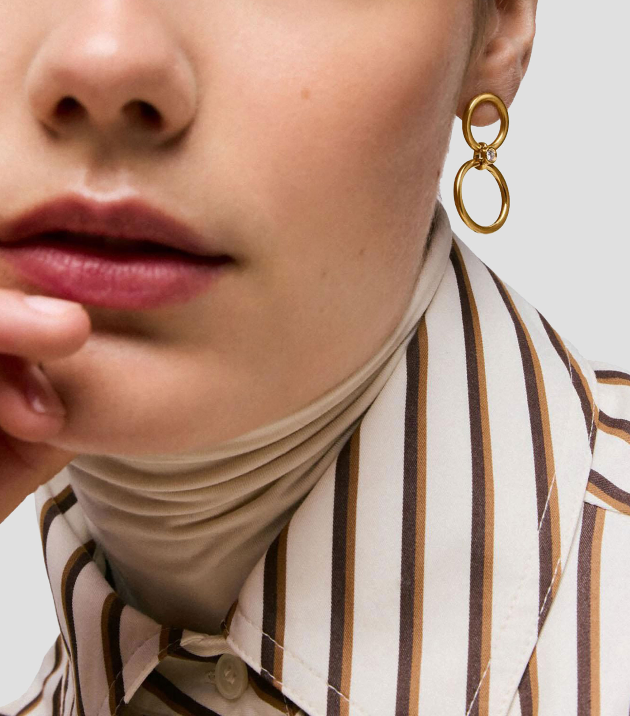 Aretes en Plata .925 con diamantes Straight Mujer