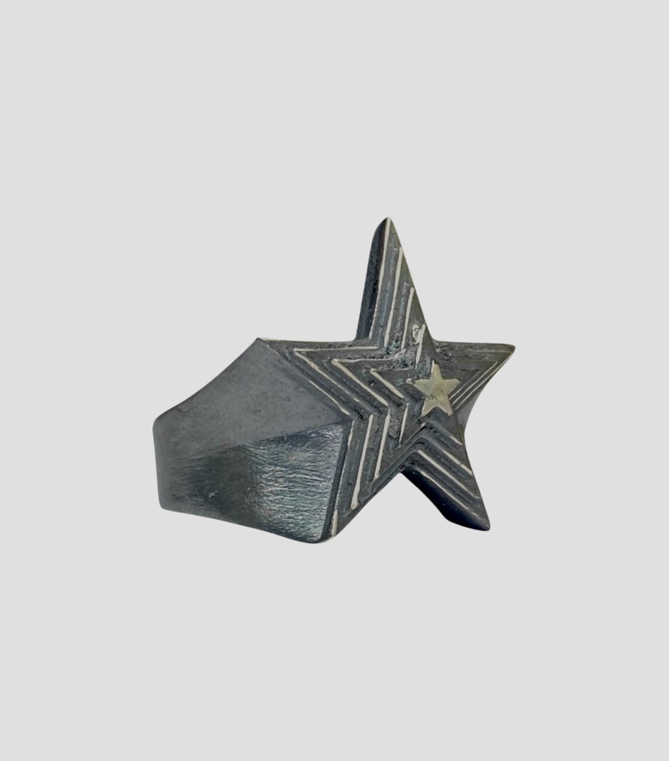 Anillo en plata .925 3D Star Echo Dark Unisex