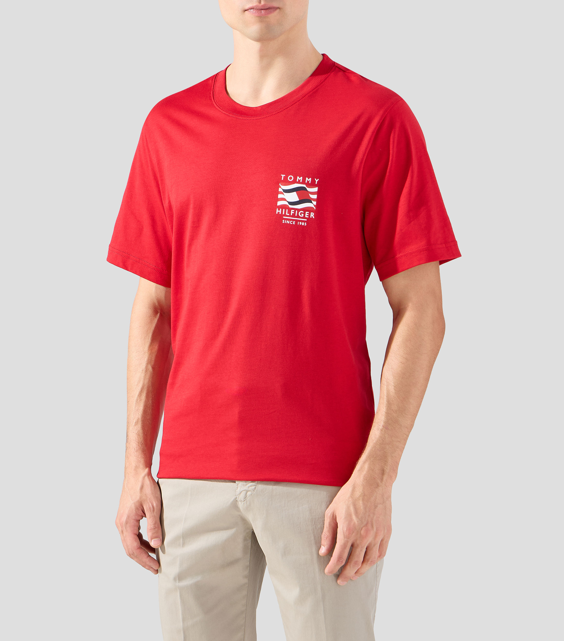 Playera cuello redondo manga corta estampada Hombre