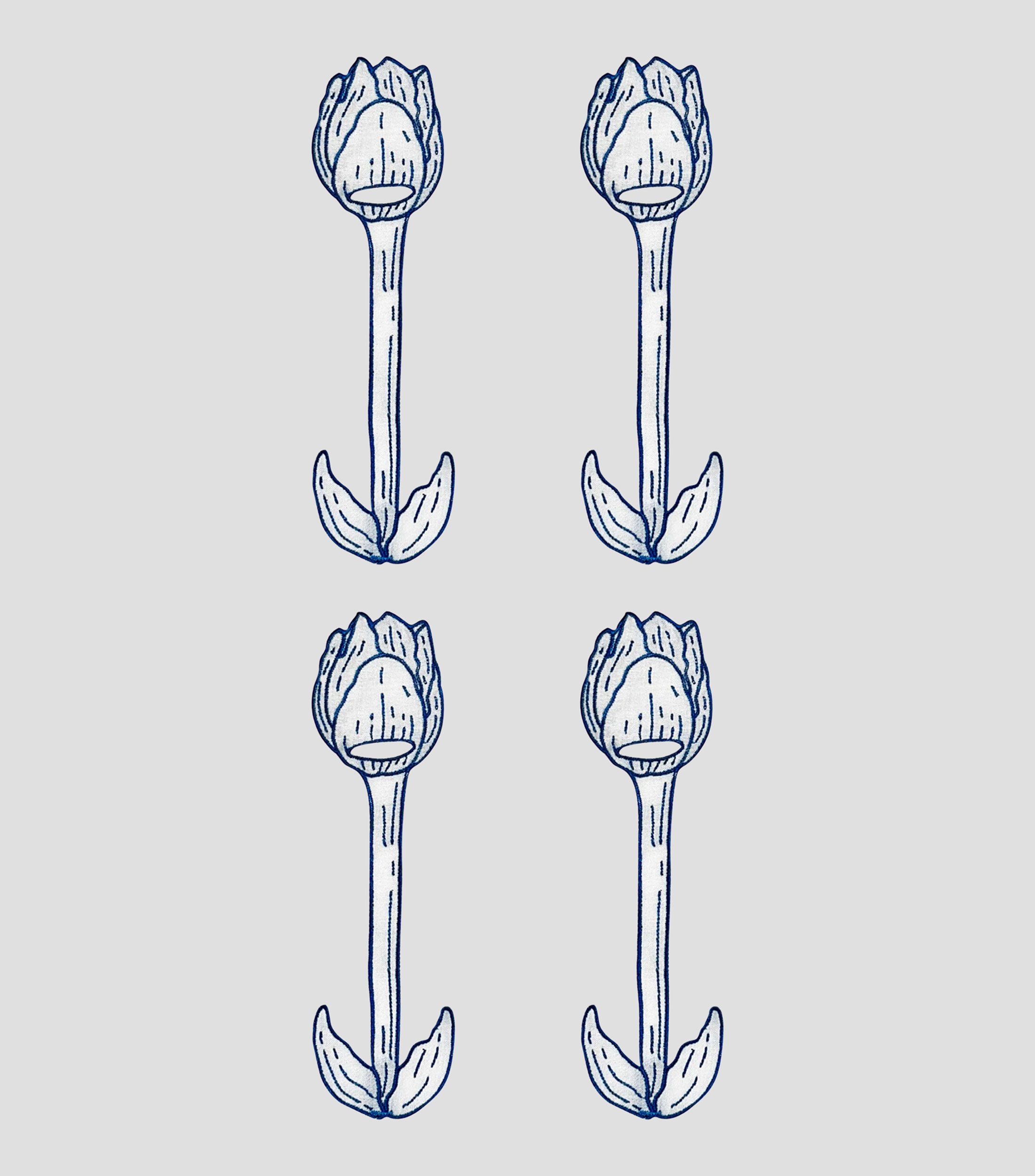 Set 4 Servilleteros Tulipán en Lino
