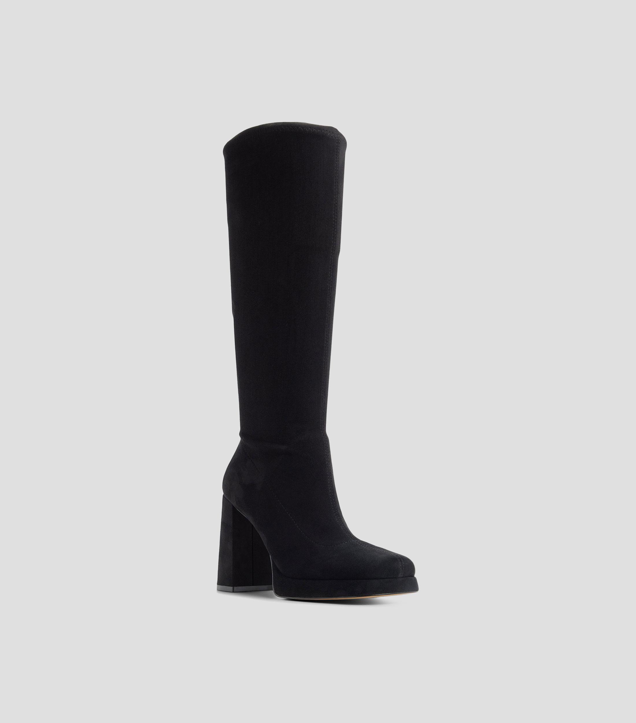 Botas casuales largas con tacón alto ancho Mujer