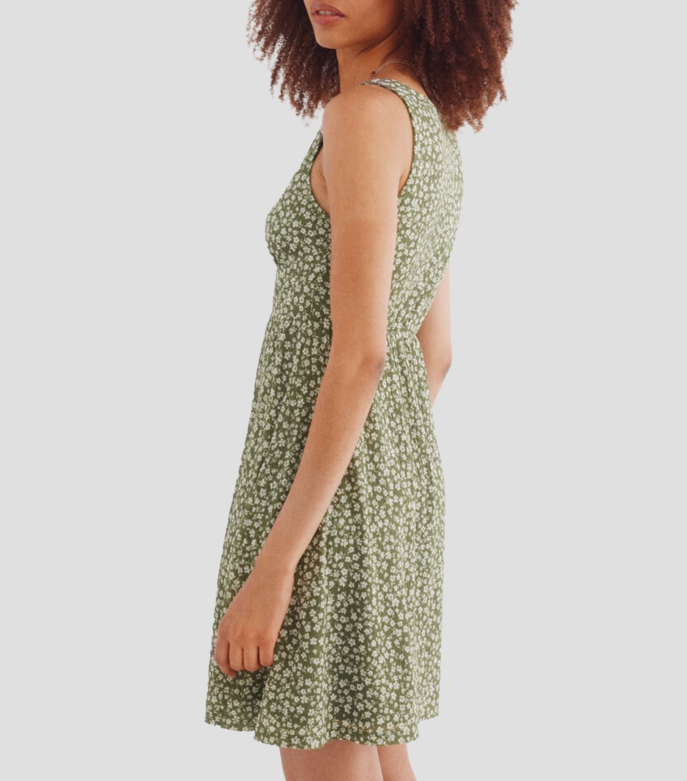 Vestido corto con flores Mujer