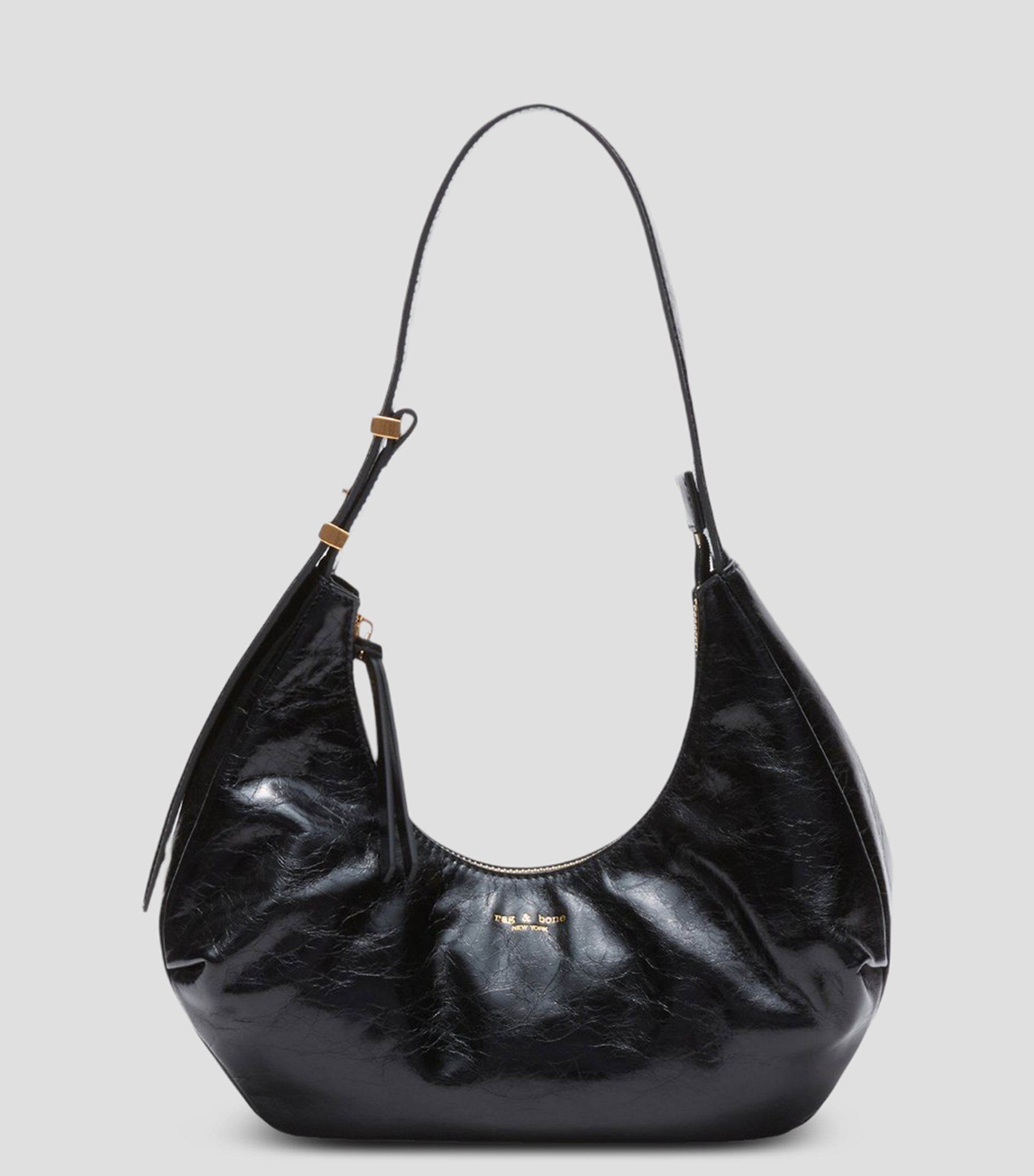 Bolsa hobo negra en piel Hudson lisa Mujer