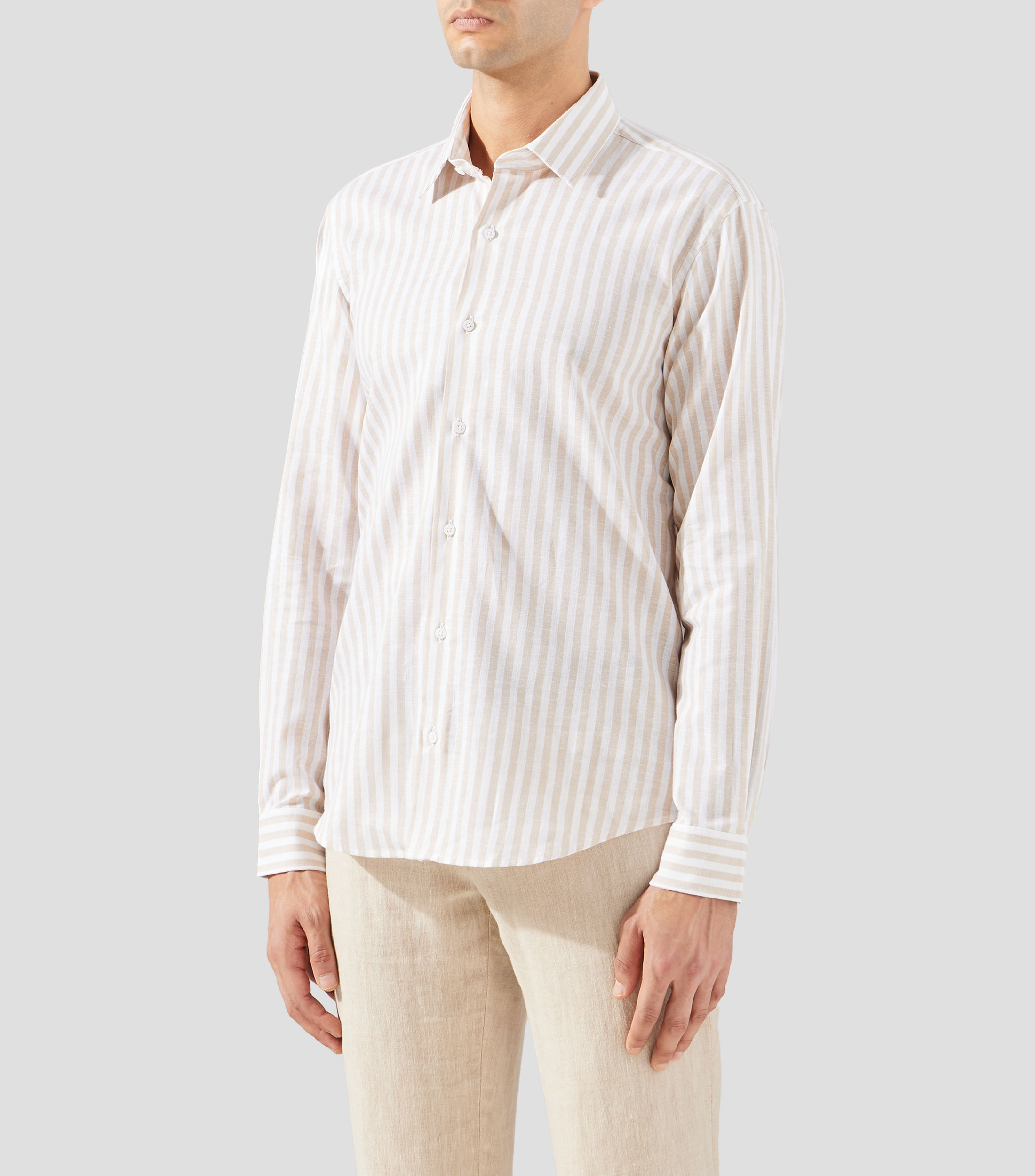 Camisa de rayas manga larga Hombre