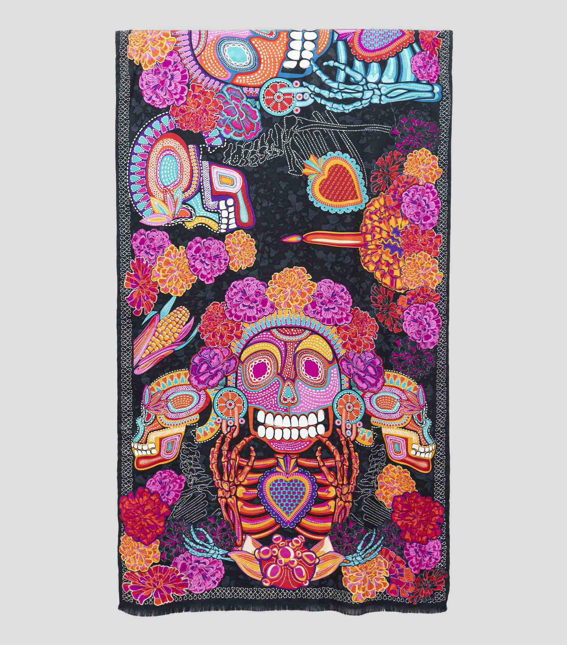 Chalina en Seda Día de Muertos Mujer