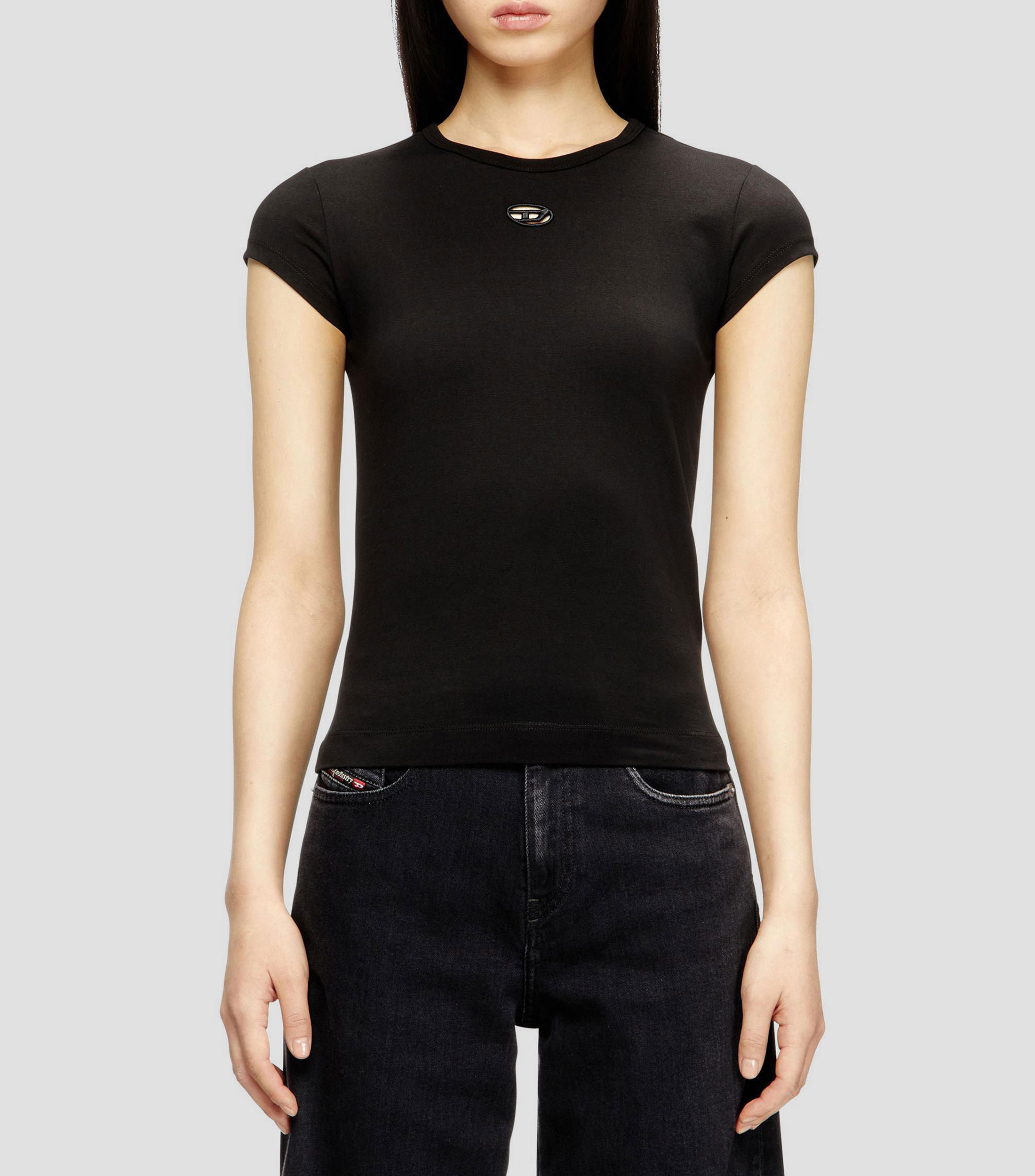 Playera cuello redondo manga corta lisa Mujer