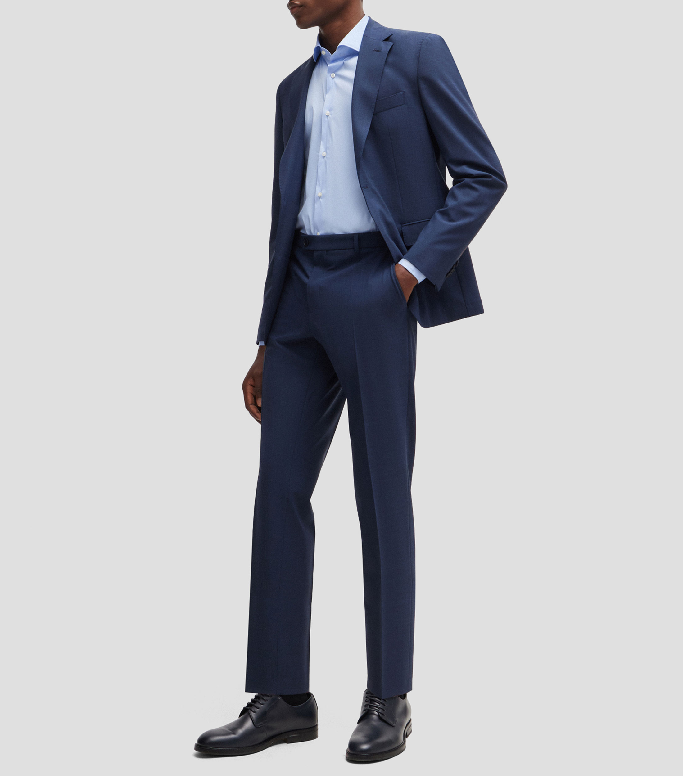 Camisa slim fit de popelín de algodón de planchado fácil Hombre