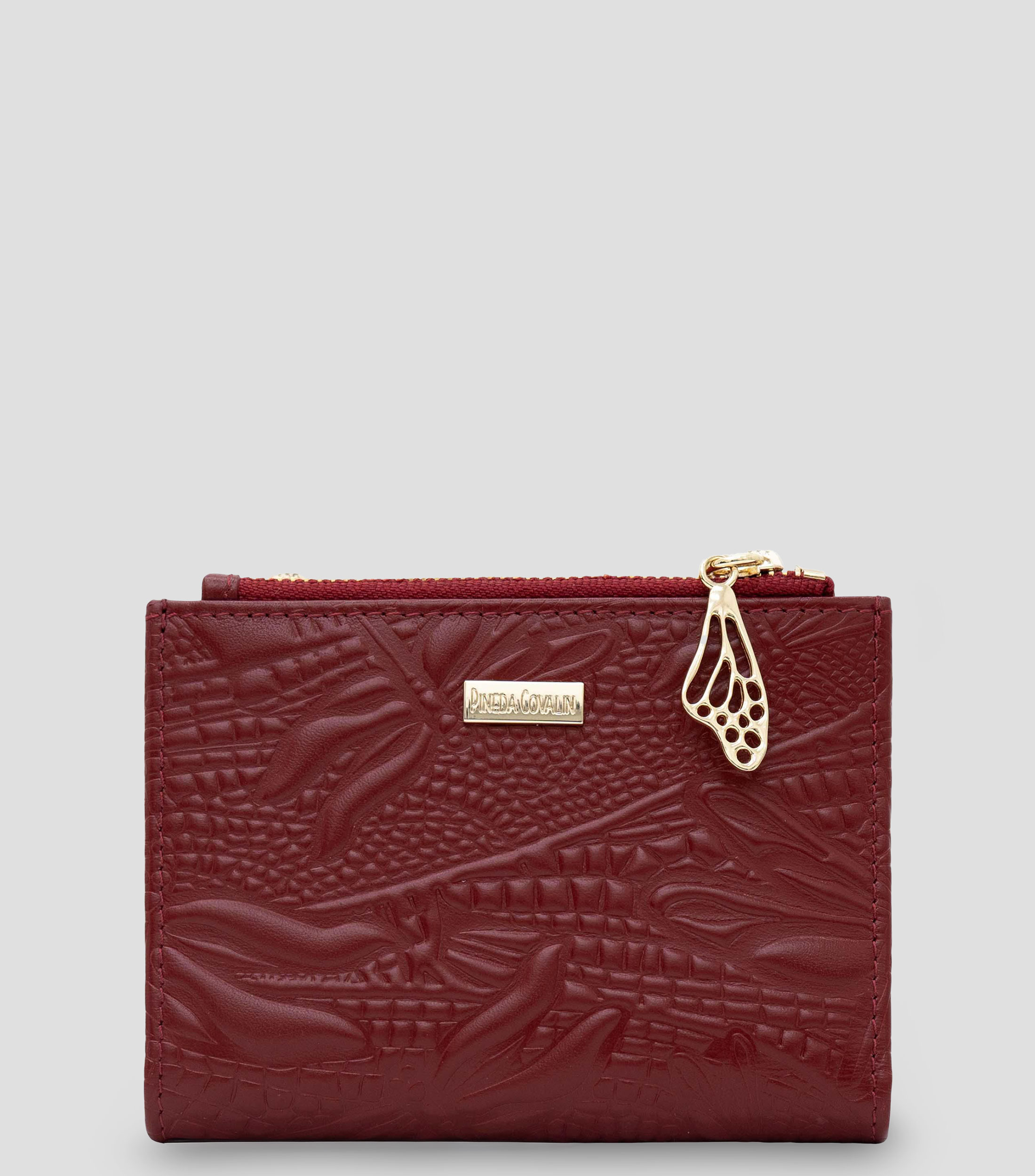 Cartera lisa con grabado Mujer