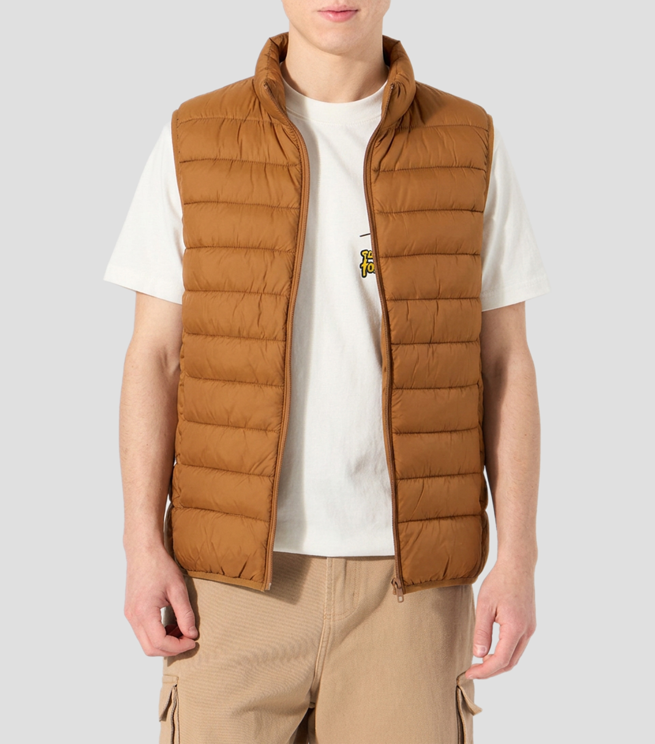 Chaleco acolchado liso Hombre