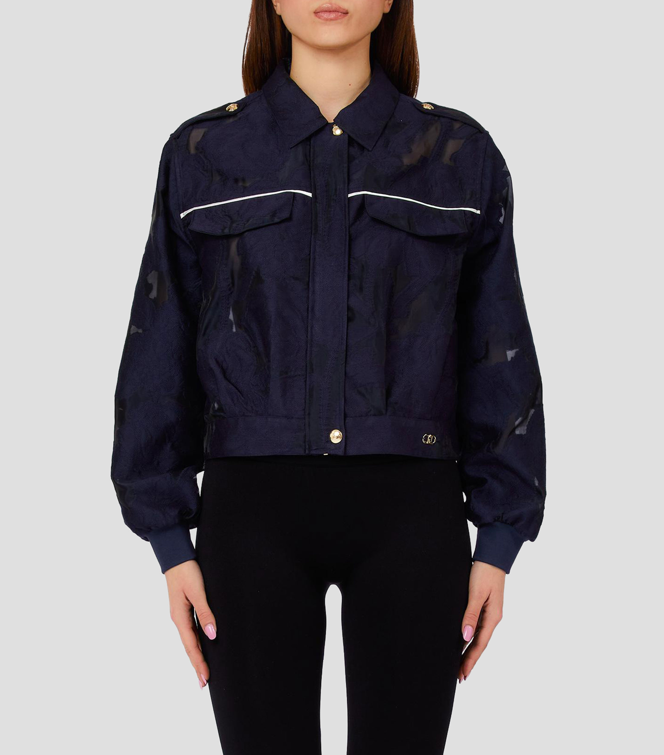 Chamarra diseño fantasía cuello camisero Navetta Mujer