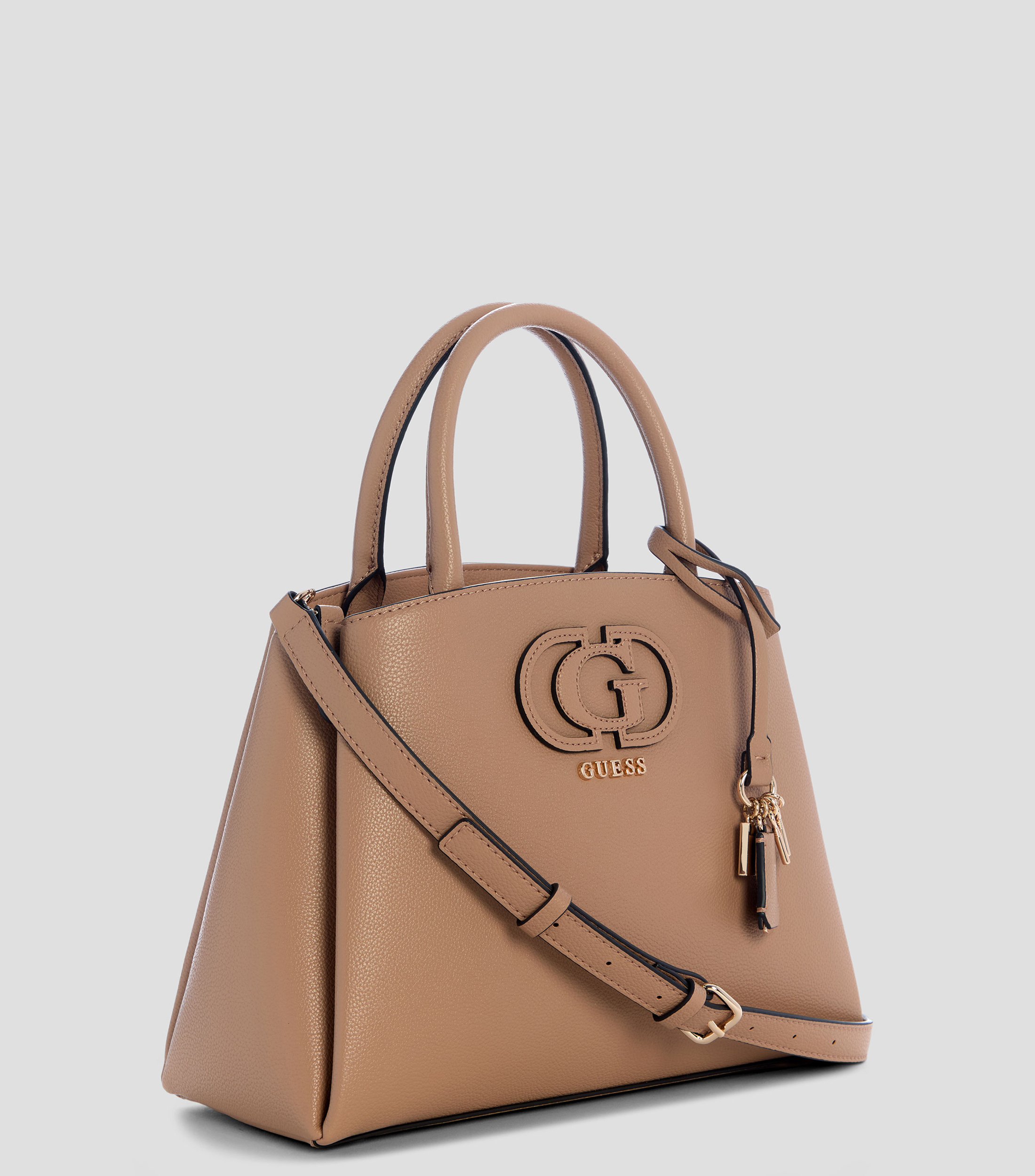 Bolsa satchel lisa con detalle texturizado Mujer