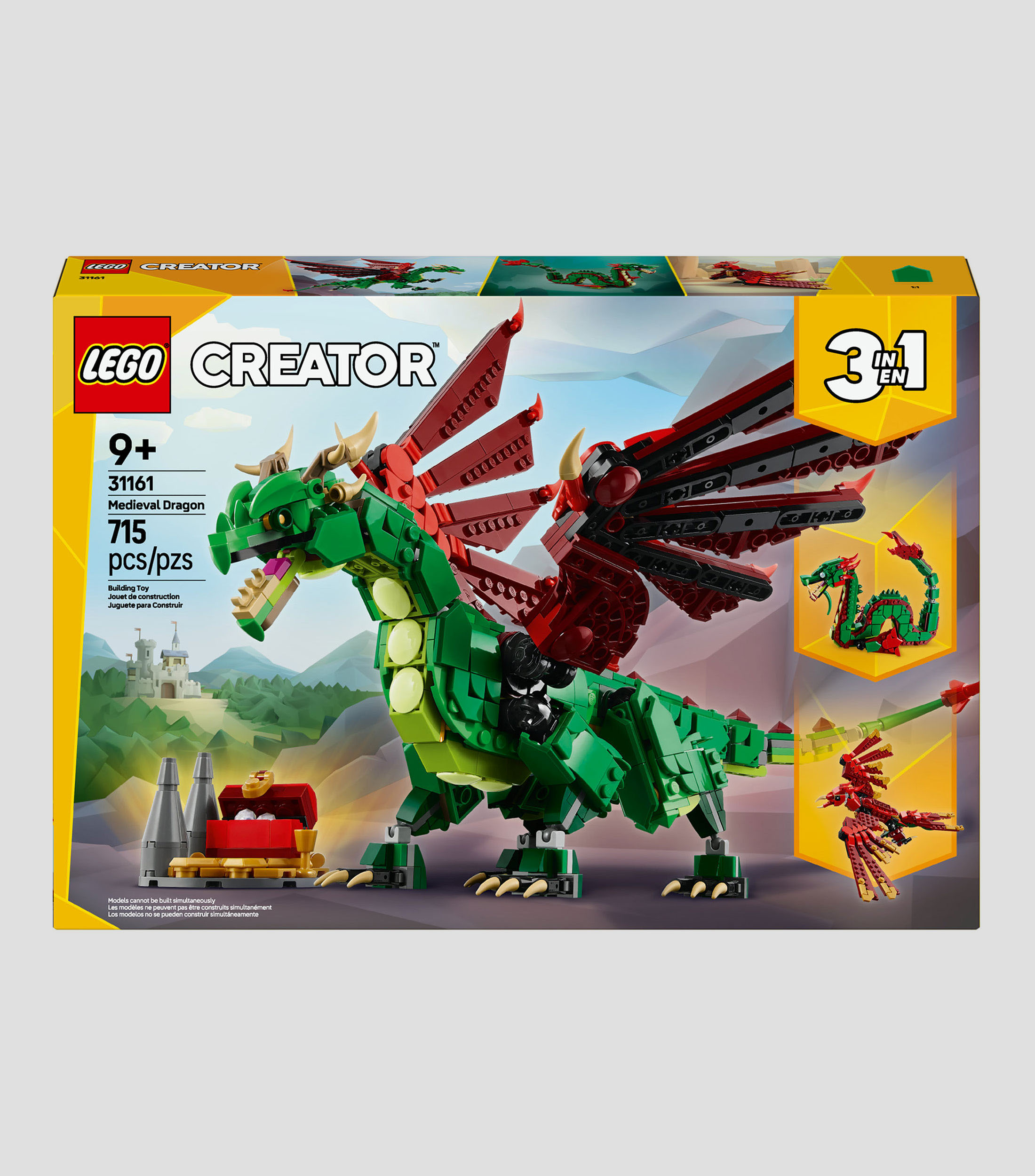 Lego Creator 3en1 Dragón Medieval Juguete de Construcción 31161