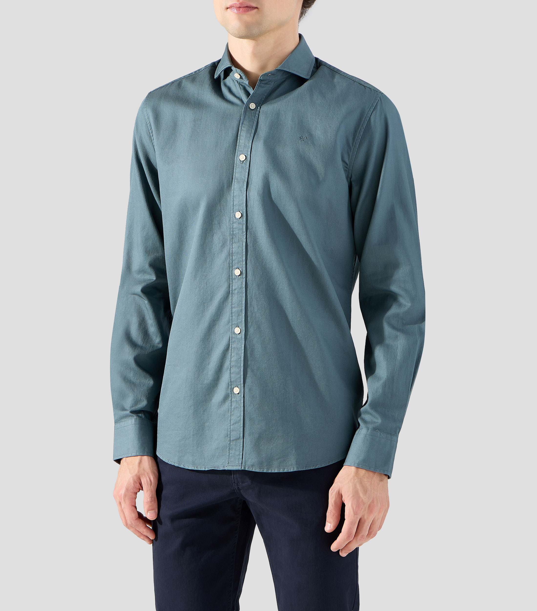 Camisa lisa manga larga Hombre